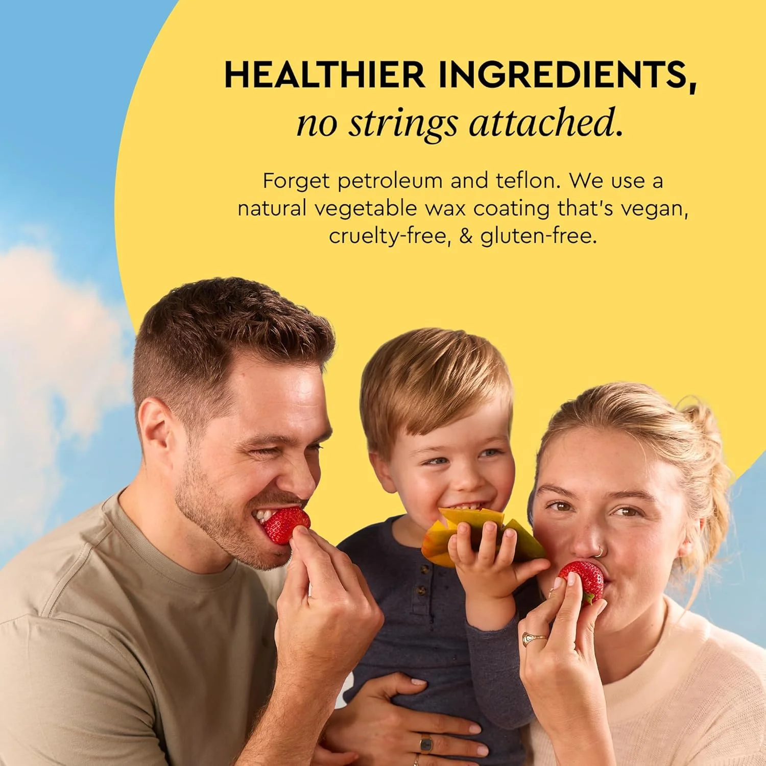 نخ دندان بافته شده بوکا با طعم انبه و توت فرنگی، ساخته شده از موم گیاهی طبیعی، بدون تفلون، 30 یارد نخ دندان موم دار (بسته 1 عددی)