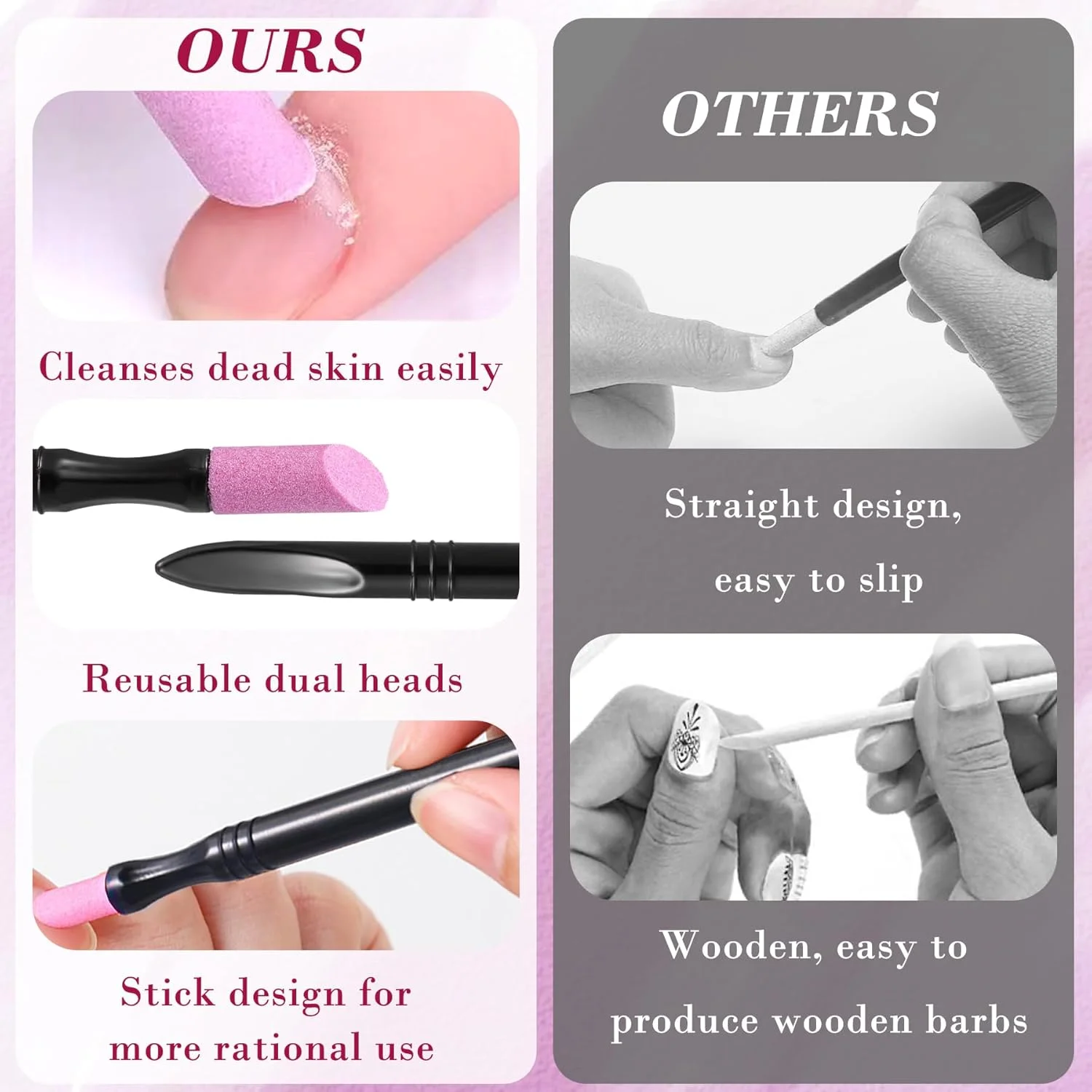 EKIND قلم طراحی ناخن دو سر سنگ کوارتز، ابزار مانیکور و پدیکور برای از بین بردن پوست های مرده EKIND قلم طراحی ناخن دو سر سنگ کوارتز، ابزار مانیکور و پدیکور برای از بین بردن پوست های مرده