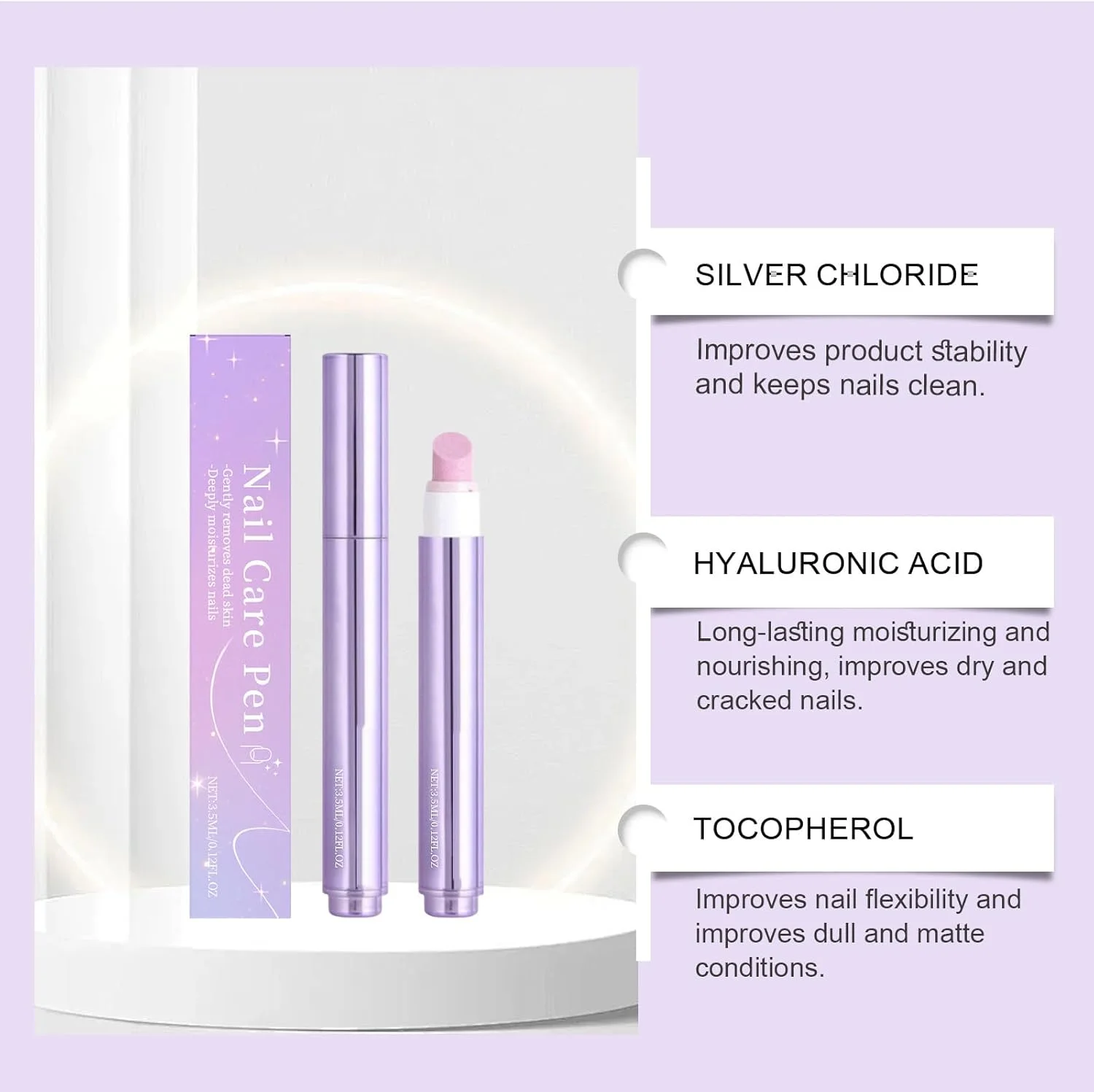 قلم روغن مراقبت از ناخن 3 در 1 برای کوتیکول، عقب زننده کوتیکول، با نوک سرامیکی، درمان کوتیکول برای ناخن های آویزان، ناخن های خشک و آسیب دیده، قلم از بین برنده کوتیکول ناخن (2 عدد)