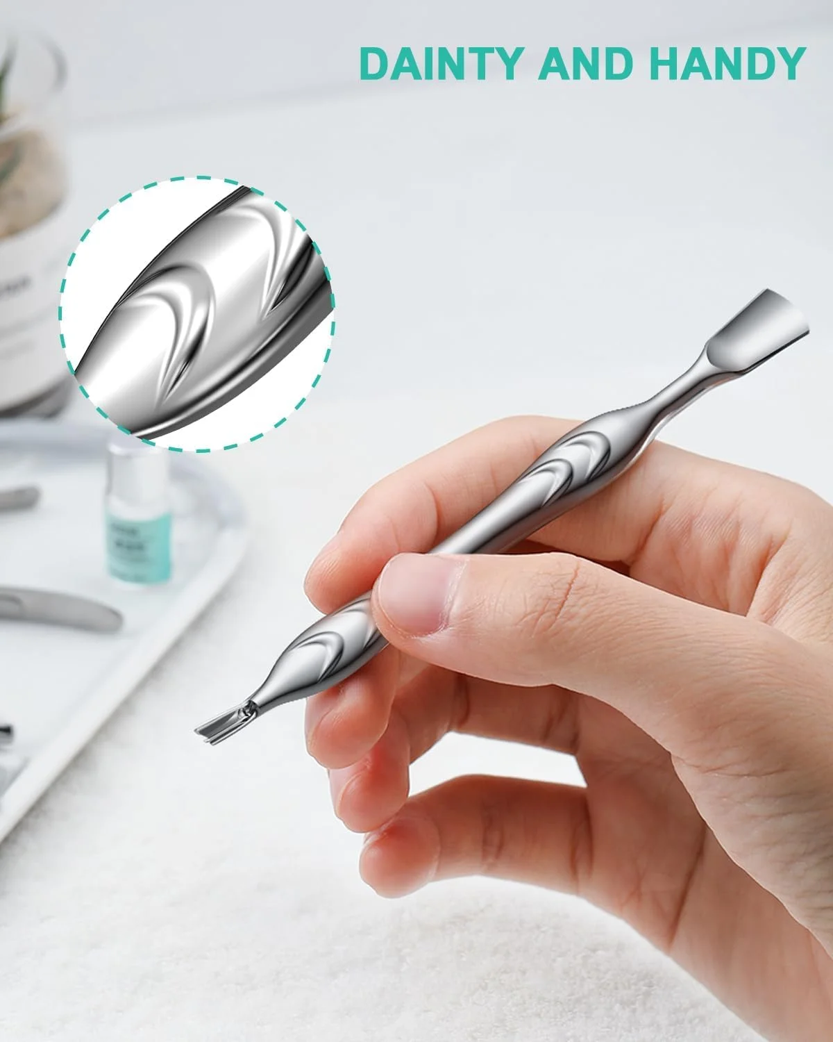 ابزار عقب زننده کوتیکول با چنگال کوتیکول - ابزار 2 در 1 برای مرتب کردن کوتیکول، عقب زننده ضد لغزش ناخن و برش دهنده کوتیکول - ابزار بردارنده کوتیکول استیل ضد زنگ ممتاز، برای مانیکور و پدیکور - نقره ای ابزار عقب زننده کوتیکول با چنگال کوتیکول - ابزار 2 در 1 برای مرتب کردن کوتیکول، عقب زننده ضد لغزش ناخن و برش دهنده کوتیکول - ابزار بردارنده کوتیکول استیل ضد زنگ ممتاز، برای مانیکور و پدیکور - نقره ای