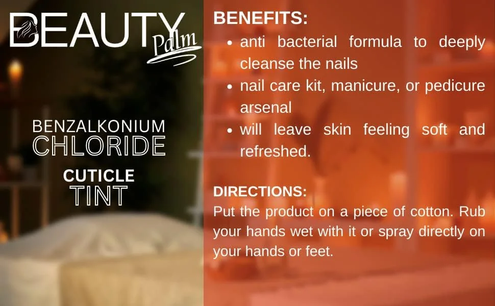 محلول کوتیکول رنگی Beauty Palm Benzalkonium Chloride، مناسب برای انواع پوست، ضد باکتری، پاک کننده ناخن ها در یک مرحله، ضدعفونی کننده ناخن (100) محلول کوتیکول رنگی Beauty Palm Benzalkonium Chloride، مناسب برای انواع پوست، ضد باکتری، پاک کننده ناخن ها در یک مرحله، ضدعفونی کننده ناخن (100)