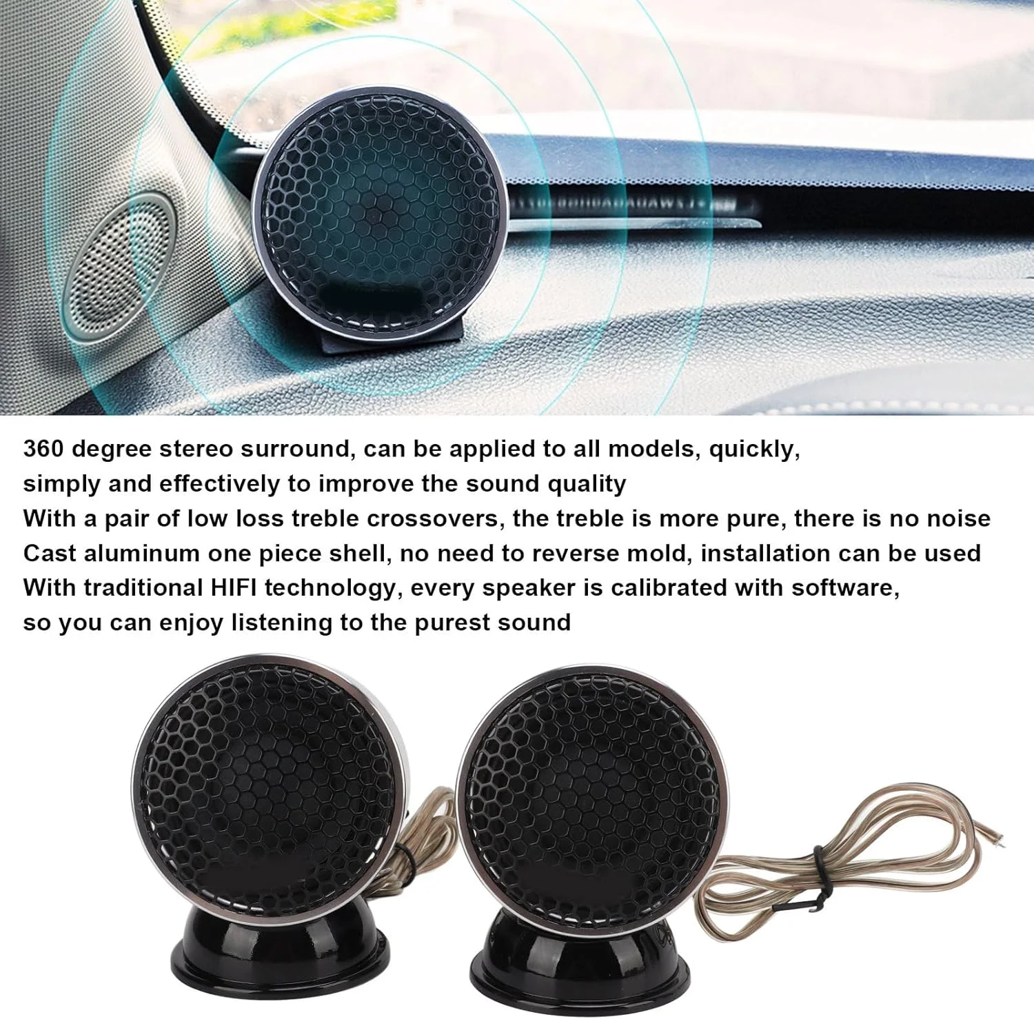 بلندگوی میان رده خودرو، 2.5 اینچ 110 وات، صدای استریو فراگیر 360 درجه، بلندگوی HIFI خودرو