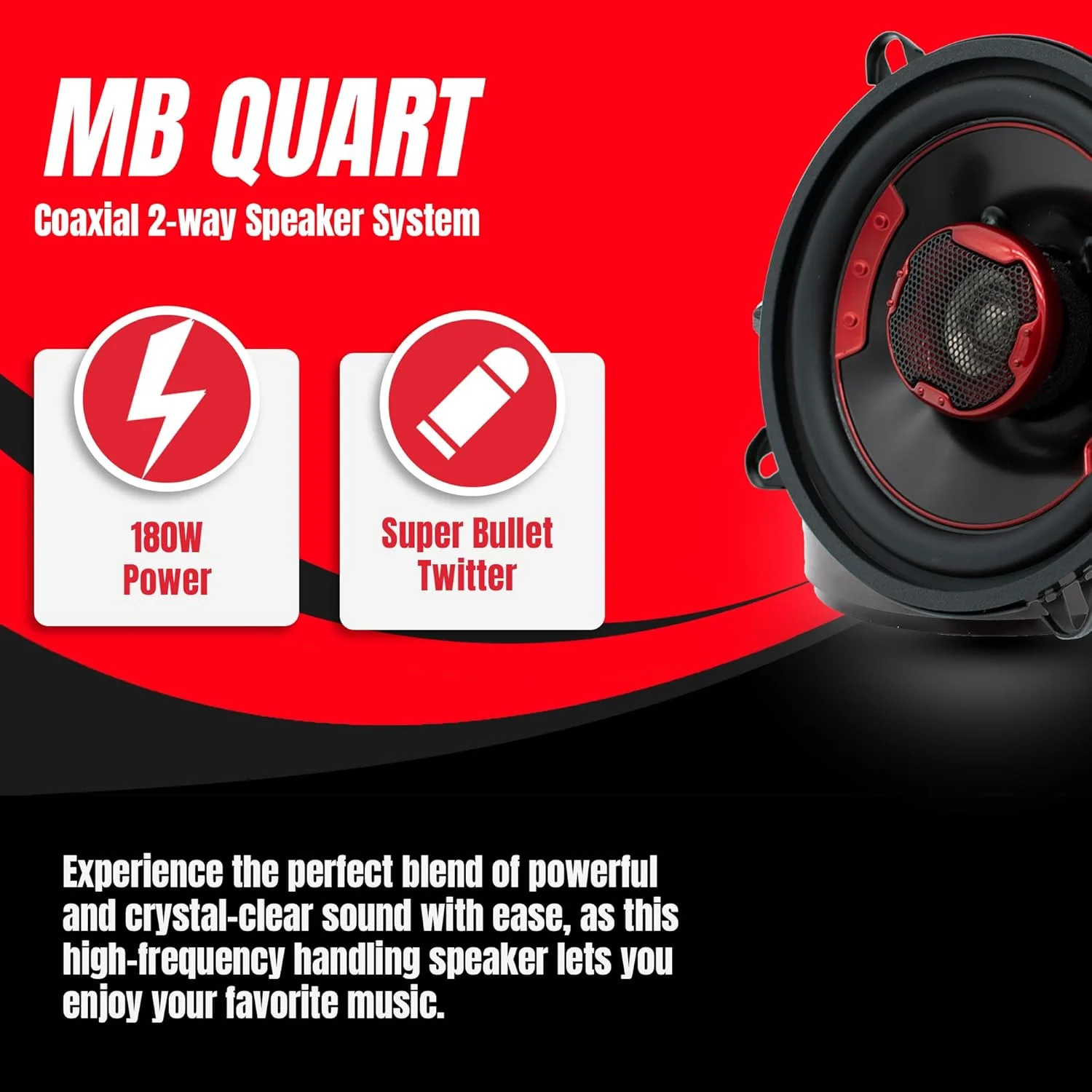 سیستم بلندگوی کواکسیال 2 طرفه MB Quart XK2-113 با توان 180 وات و اندازه 5.25 اینچ برای صدای ممتاز خودرو
