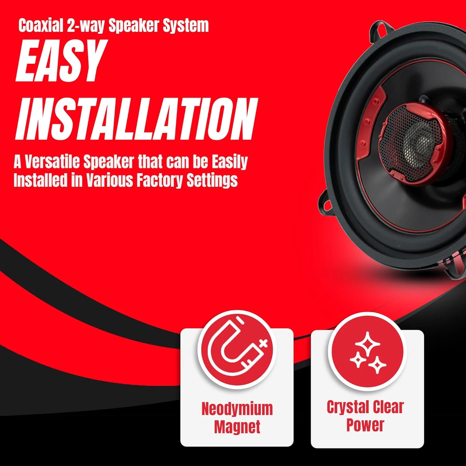 سیستم بلندگوی کواکسیال 2 طرفه MB Quart XK2-113 با توان 180 وات و اندازه 5.25 اینچ برای صدای ممتاز خودرو