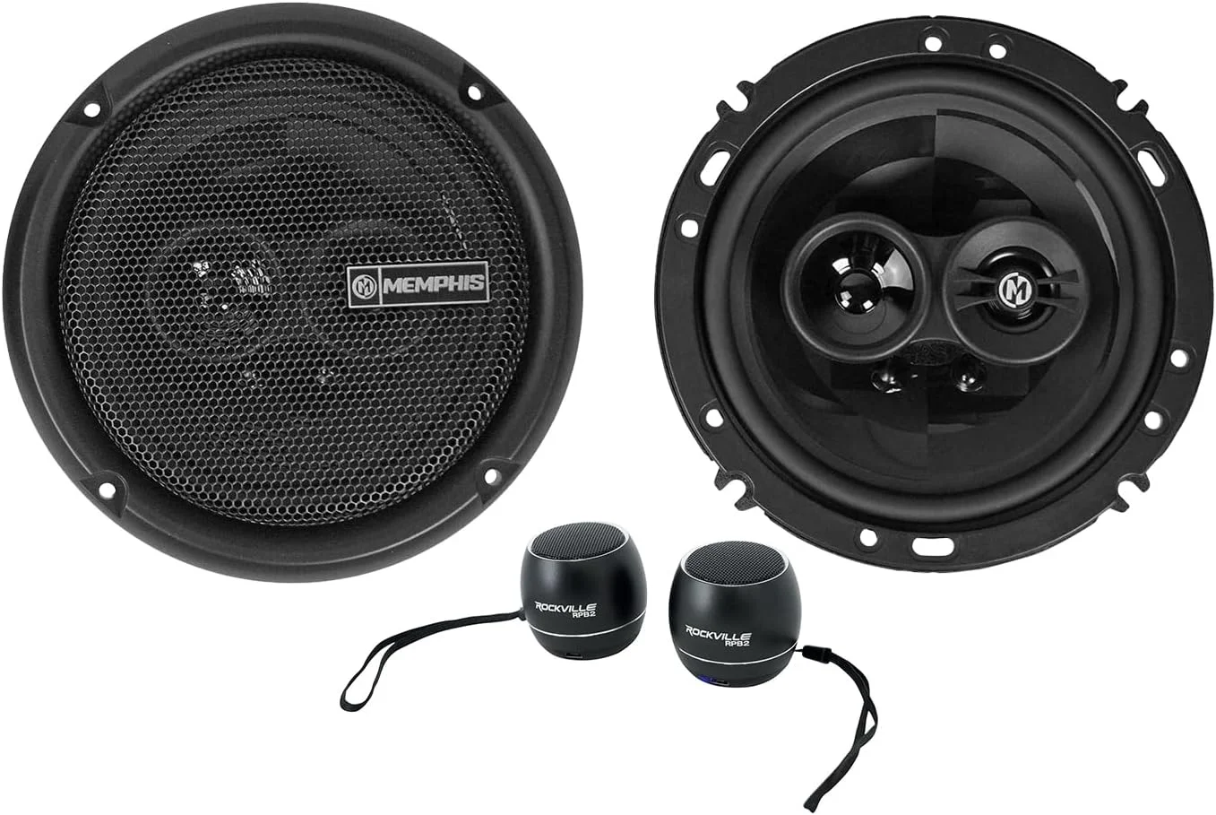 جفت بلندگو خودرو ممفیس مدل PRX603، سایز 6.5 اینچ، 100 وات، 3-Way به همراه بلندگو بلوتوثی