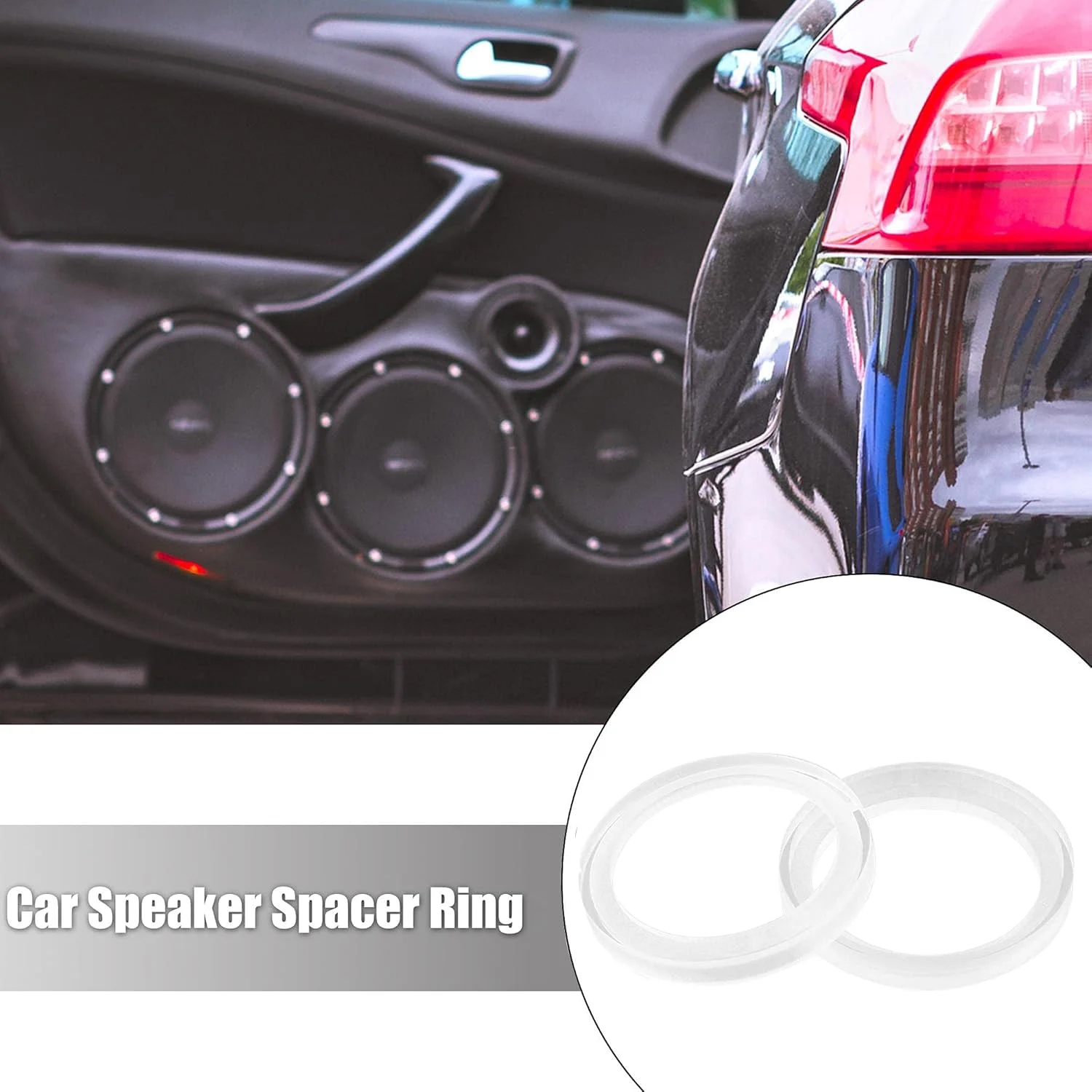 حلقه فاصله دهنده بلندگوی خودرو MACHSWON، 2 عدد، اکریلیک شفاف، شناسه 43 میلی متر برای 1 اینچ