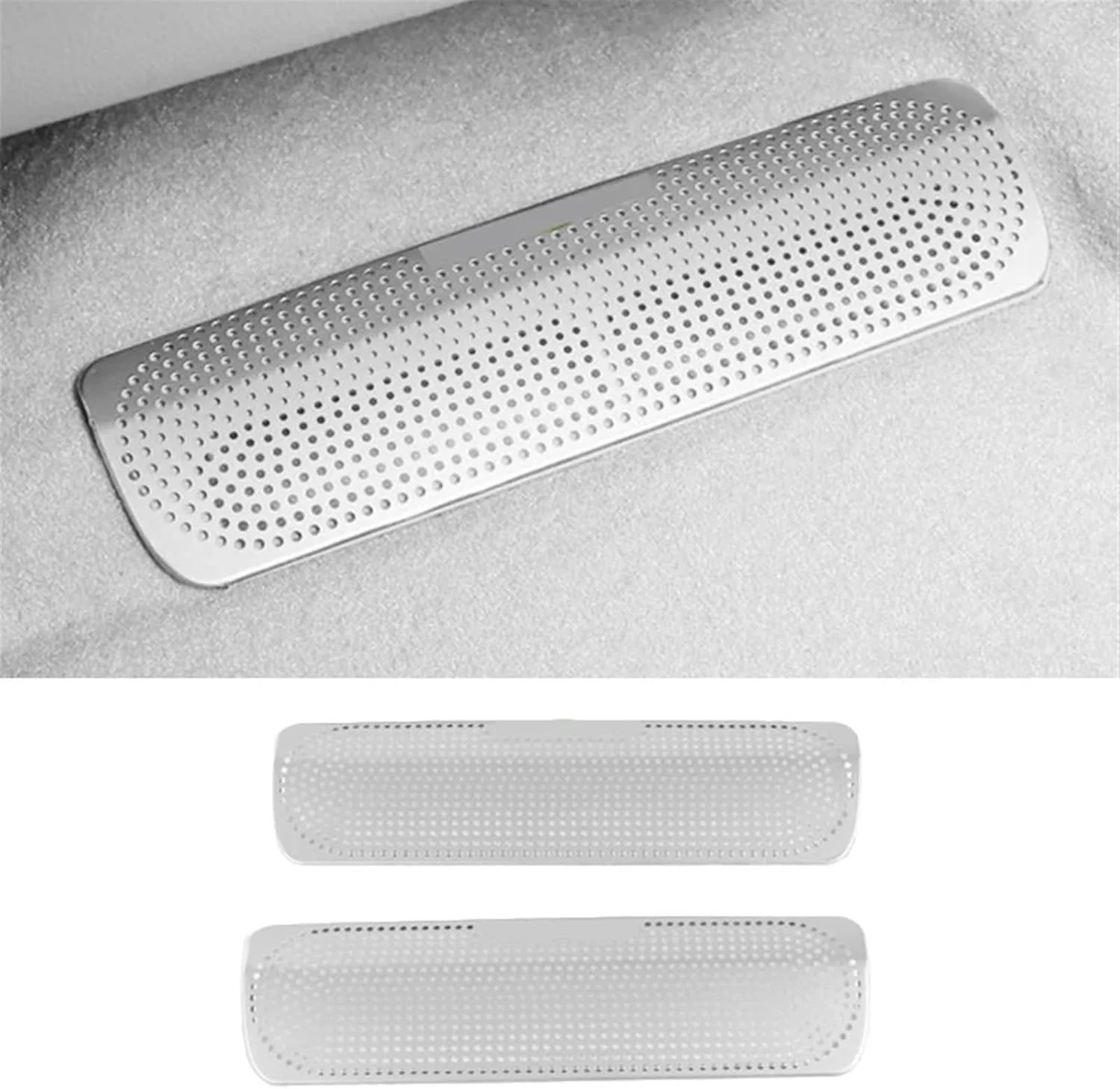 محافظ دریچه های خروجی هوا و بلندگوهای داخلی خودرو KUVISA از جنس استیل ضد زنگ، مناسب برای تویوتا لندکروزر 200 مدل 2008 تا 2020 (نقره ای)