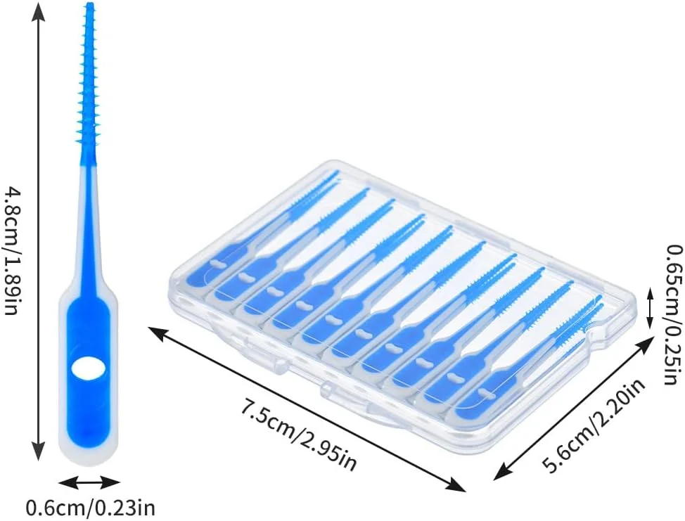 80 عدد نخ دندان با دسته لاستیکی نرم، برس های بین دندانی سیلیکونی نرم، خلال دندان یکبار مصرف برای تمیز کردن دندان، 40 عدد سبز و 40 عدد آبی 80 عدد نخ دندان با دسته لاستیکی نرم، برس های بین دندانی سیلیکونی نرم، خلال دندان یکبار مصرف برای تمیز کردن دندان، 40 عدد سبز و 40 عدد آبی