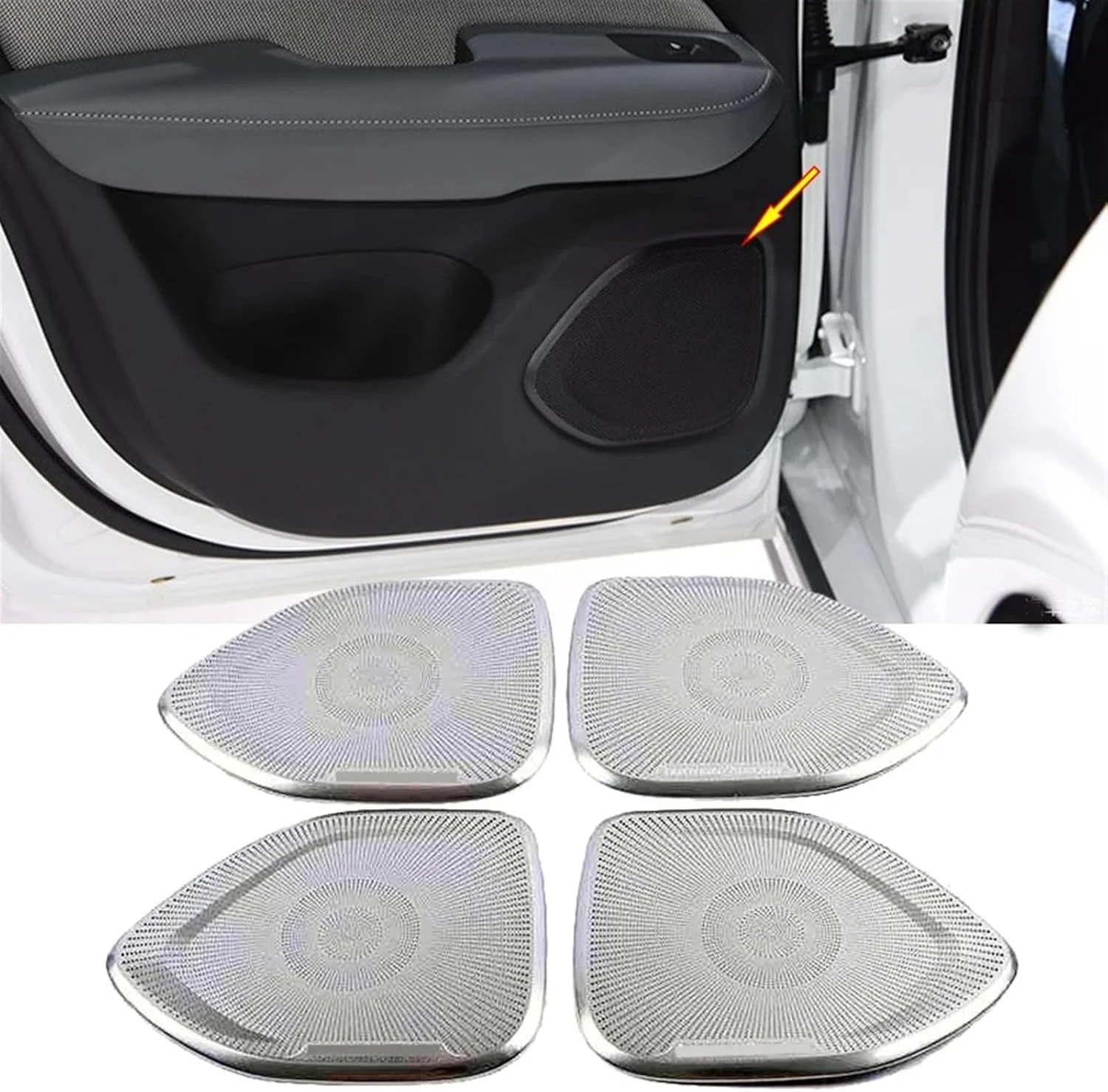 کاور قاب بلندگو استیل درب خودرو ولوو S60 مدل 2020 (سفید)