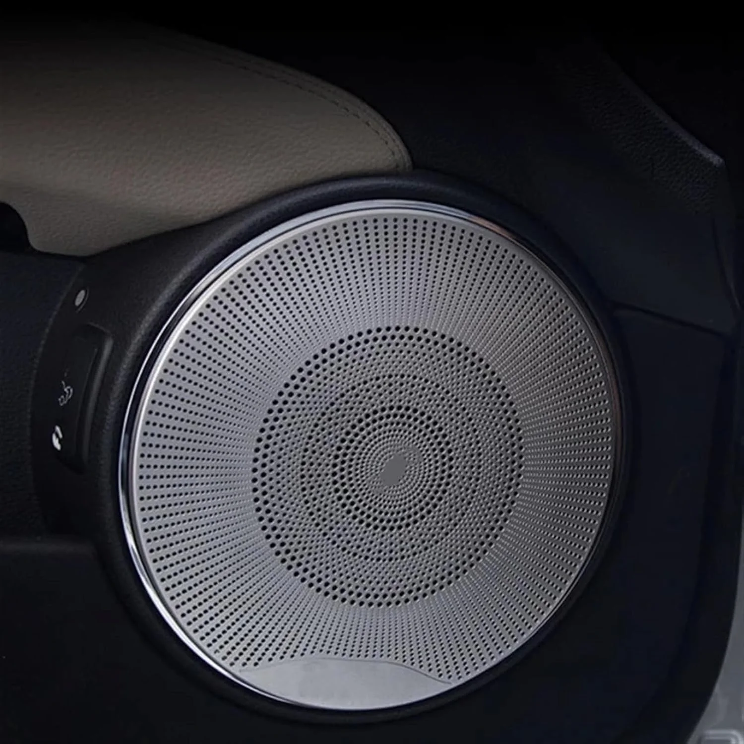 تزئینات استایل خودرو KUVISA، مناسب برای مرسدس بنز، کلاس C W204 سال 2007-2014، روکش بلندگوی صوتی، تریم پنل بلندگوی درب، استیکرهای لوازم جانبی خودرو، محافظ روکش بلندگوی خودرو (4 عدد)