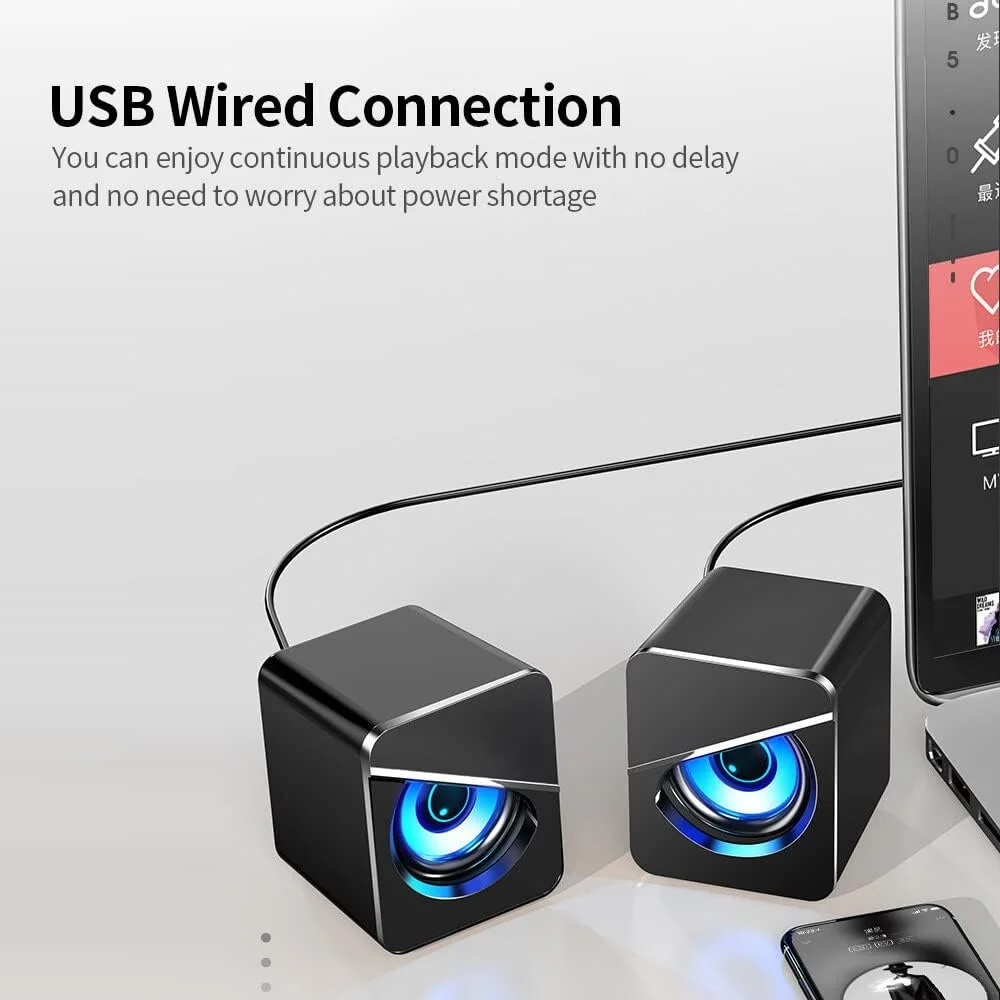 اسپیکر ساب ووفر کامپیوتر Irovami، اسپیکر رومیزی سیم دار USB برای خانه و محل کار با بیس قوی، نورپردازی جذاب و افکت صدای استریو اسپیکر ساب ووفر کامپیوتر Irovami، اسپیکر رومیزی سیم دار USB برای خانه و محل کار با بیس قوی، نورپردازی جذاب و افکت صدای استریو