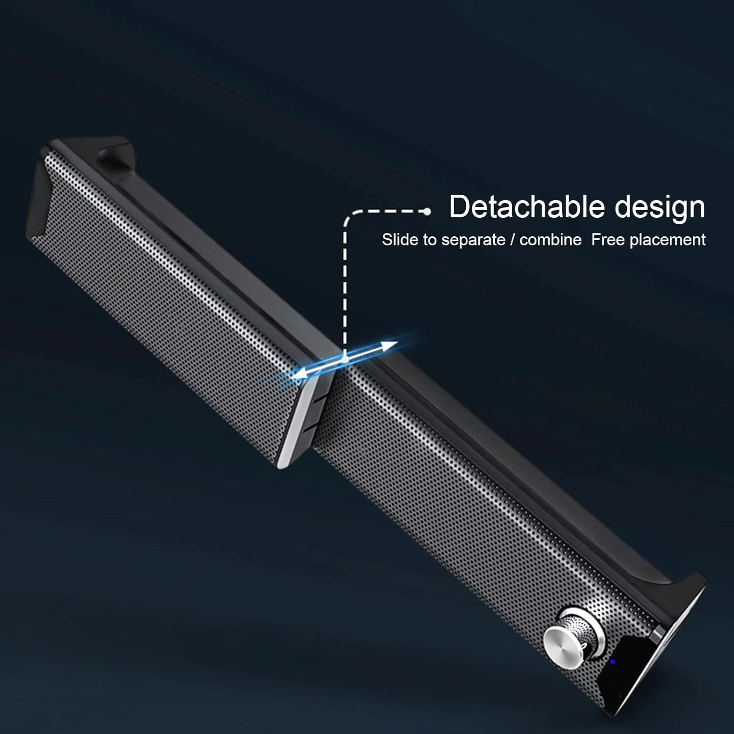 تجهیزات صوتی ایرووامی، بلندگوهای کامپیوتر V-181 برای دسکتاپ، بلندگوی USB با صدای استریو، ورودی AUX، ساب ووفر خانگی، ساندبار جداشدنی با کنترل برای کامپیوتر، لپ تاپ، تلفن