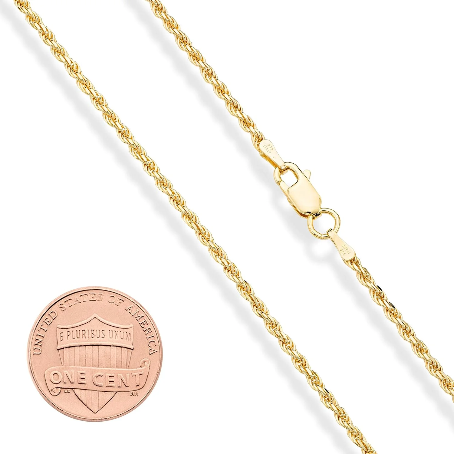 گردنبند زنجیری طنابی با روکش طلای 18 عیار بر روی نقره استرلینگ ایتالیایی میابلا، 2 و 3 میلی متر، مناسب برای مردان و زنان، نقره استرلینگ 925 ساخت ایتالیا گردنبند زنجیری طنابی با روکش طلای 18 عیار بر روی نقره استرلینگ ایتالیایی میابلا، 2 و 3 میلی متر، مناسب برای مردان و زنان، نقره استرلینگ 925 ساخت ایتالیا