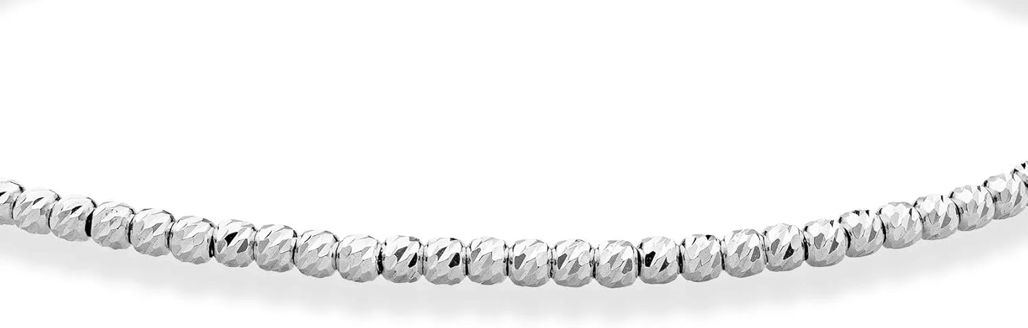 میابلا پابند زنجیری توپی نقره استرلینگ 925 یا روکش طلای زرد 18 عیار با برش الماسه 2.5 میلی متری، دستبند مچ پا برای زنان و دختران نوجوان، جواهرات ساخت ایتالیا میابلا پابند زنجیری توپی نقره استرلینگ 925 یا روکش طلای زرد 18 عیار با برش الماسه 2.5 میلی متری، دستبند مچ پا برای زنان و دختران نوجوان، جواهرات ساخت ایتالیا