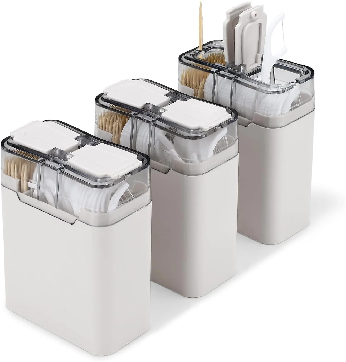 جا نخ دندان و جا خلال دندان 2 در 1، نگهدارنده نخ دندان مسافرتی قابل شارژ، ظرف خلال دندان قابل حمل با درب برای خانه، دفتر و مسافرت (3 عدد) جا نخ دندان و جا خلال دندان 2 در 1، نگهدارنده نخ دندان مسافرتی قابل شارژ، ظرف خلال دندان قابل حمل با درب برای خانه، دفتر و مسافرت (3 عدد)