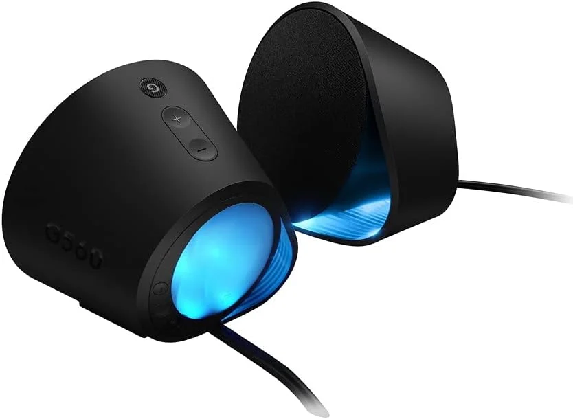 سیستم بلندگوی گیمینگ کامپیوتر Logitech G560 با صدای فراگیر 7.1 DTS:X Ultra، نورپردازی RGB مبتنی بر بازی LIGHTSYNC، دو بلندگو و ساب ووفر، تجربه گیمینگ فراگیر - مشکی