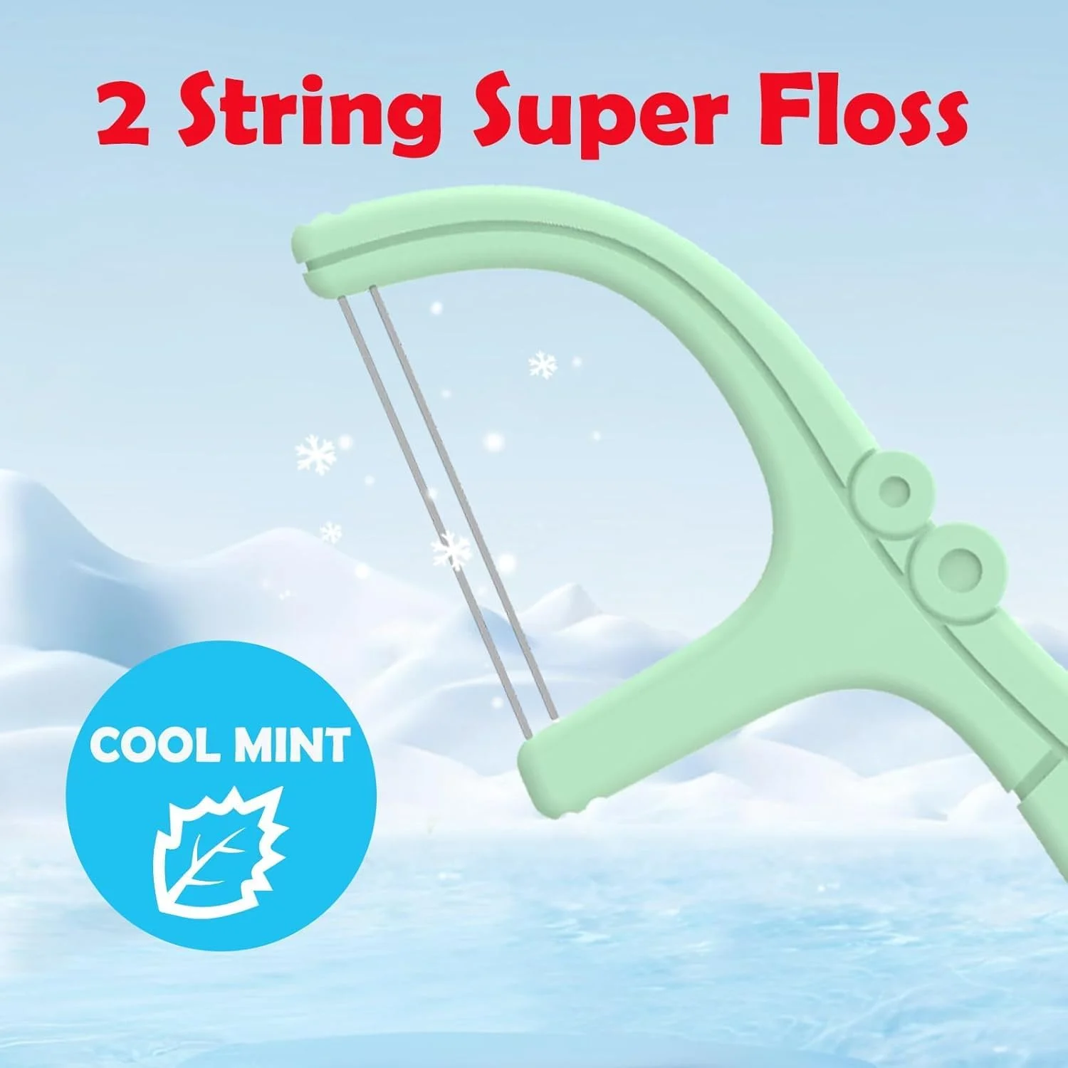 نخ دندان کمانی دو خطی، نخ دندان برای دندان ها 2 جعبه کاربردی 104 عددی با طعم نعناع، نخ دندان برای بزرگسالان، خلال دندان راحت، عملکرد تمیز کنندگی دو برابر برای فضاهای تنگ، نخ دندان مقاوم در برابر ریش ریش شدن