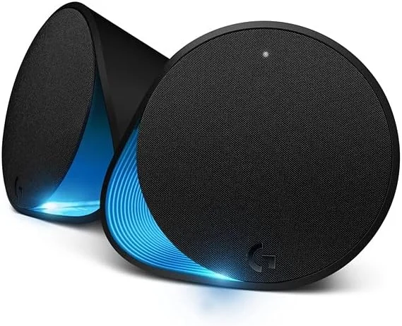 سیستم بلندگوی گیمینگ کامپیوتر Logitech G560 با صدای فراگیر 7.1 DTS:X Ultra، نورپردازی RGB مبتنی بر بازی LIGHTSYNC، دو بلندگو و ساب ووفر، تجربه گیمینگ فراگیر - مشکی