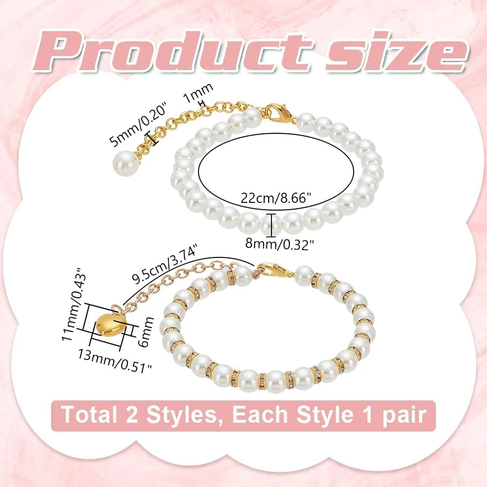 2 Pairs Pearl Shoe Straps for Women, Detachable 8.6 Inch Beaded Imitation Pearl Foot Anklets, Elegant Decorative Shoe Laces for High Heels, Sandals, Holding Loose Shoes Securely 2 Pairs Pearl Shoe Straps for Women, Detachable 8.6 Inch Beaded Imitation Pearl Foot Anklets, Elegant Decorative Shoe Laces for High Heels, Sandals, Holding Loose Shoes Securely