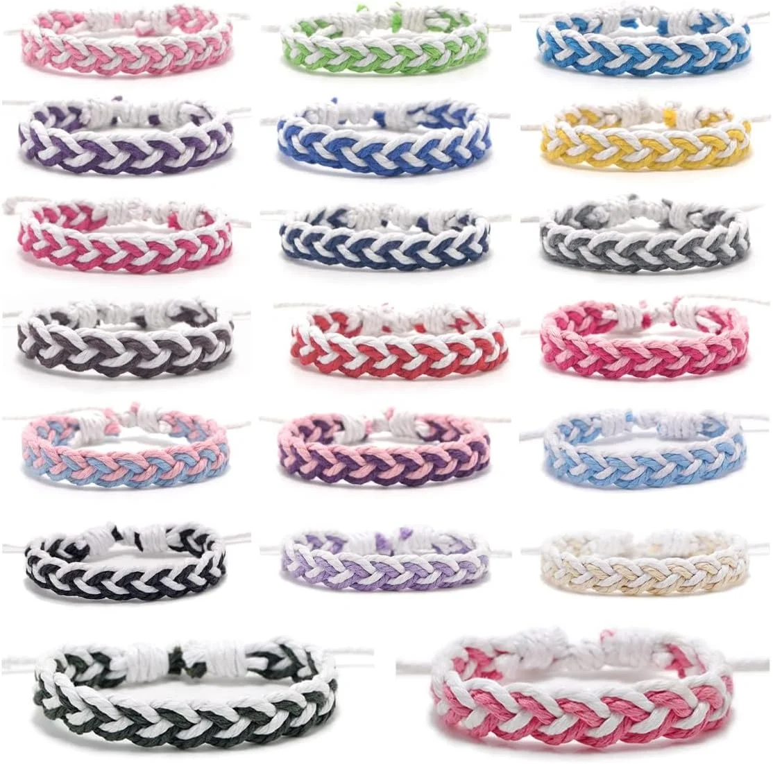 Friendship Bracelet Set, Multi-Color Bohemian Woven Beads Bracelet, Handmade Friendship Braided Ethnic Adjustable Bracelets Jewelry Gift for Wrist Anklet Hair Accessories(Set of 20 Color Random) Friendship Bracelet Set, Multi-Color Bohemian Woven Beads Bracelet, Handmade Friendship Braided Ethnic Adjustable Bracelets Jewelry Gift for Wrist Anklet Hair Accessories(Set of 20 Color Random)