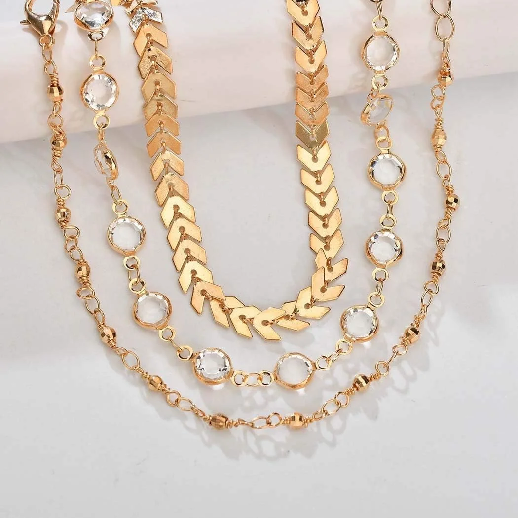 خلخال سه لایه KASTWAVE، خنک برای تابستان، مهره های گرد، آویز برگ کوچک، مناسب بانوان و دختران خلخال سه لایه KASTWAVE، خنک برای تابستان، مهره های گرد، آویز برگ کوچک، مناسب بانوان و دختران