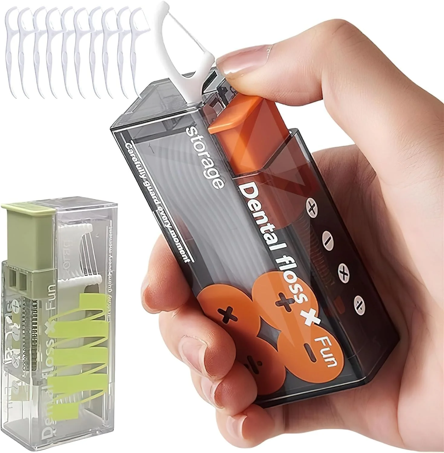 بسته 2 عددی نخ دندان اتوماتیک قابل حمل، نگهداری 10 نخ دندان در جعبه نخ دندان، سازمان دهنده نخ دندان قابل شارژ، قابل استفاده مجدد، دکمه فشاری برای بیرون انداختن، یکی در یک زمان، مناسب برای قرار ملاقات، مسافرت، کافه تریا، هتل ها بسته 2 عددی نخ دندان اتوماتیک قابل حمل، نگهداری 10 نخ دندان در جعبه نخ دندان، سازمان دهنده نخ دندان قابل شارژ، قابل استفاده مجدد، دکمه فشاری برای بیرون انداختن، یکی در یک زمان، مناسب برای قرار ملاقات، مسافرت، کافه تریا، هتل ها