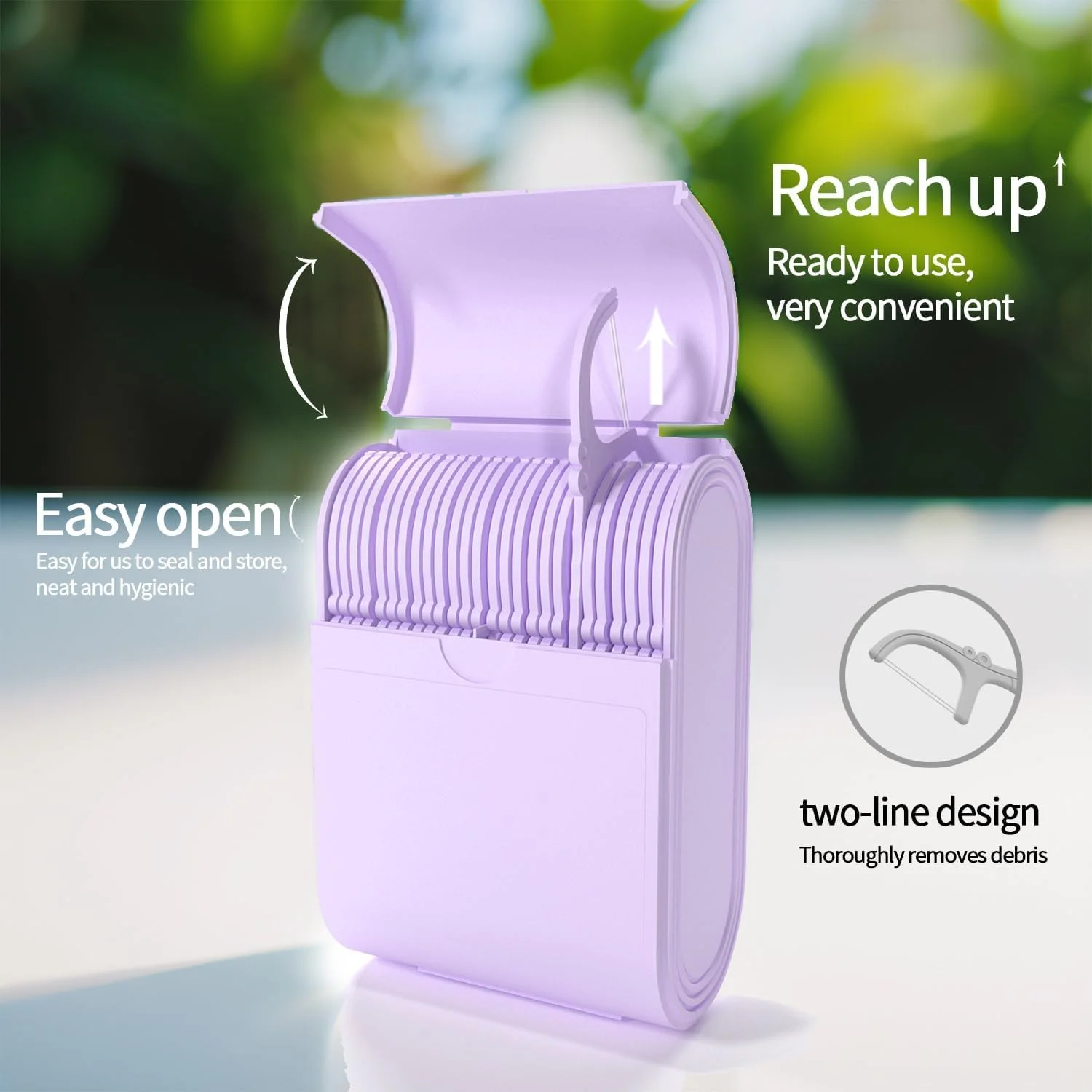 خلال دندان نالاکال با جعبه مسافرتی، خلال دندان دو خط طعم نعناع و خلال دندان با محفظه دو طرفه برای بهداشت دهان و دندان بنفش 2 جعبه