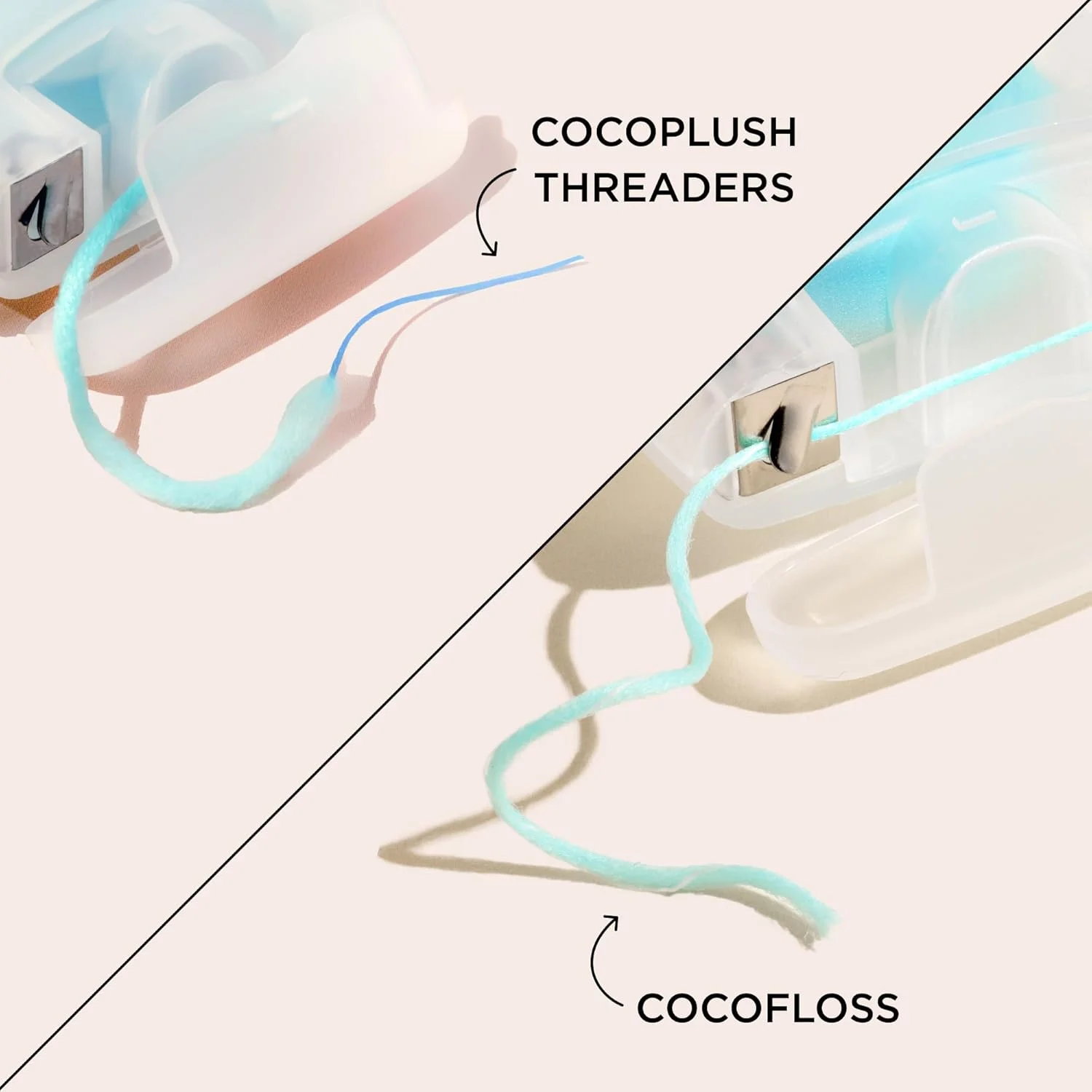 نخ دندان CocoPlush Cocofloss، نخ دندان برای ایمپلنت، بریج و ارتودنسی، نعناع، موم اندود، مراقبت از دهان و دندان طراحی شده توسط دندانپزشک با روغن نارگیل، 30 عدد در هر بسته