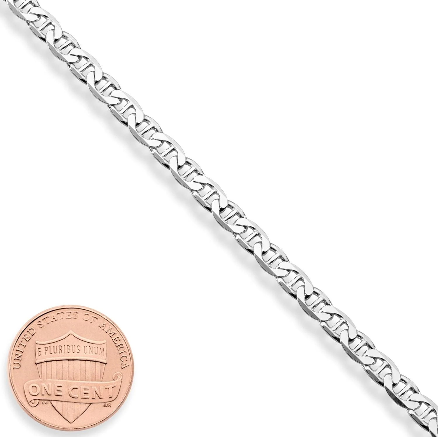 میابلا پابند زنجیری نقره استرلینگ 925 ایتالیایی طرح مارینر با برش الماس، 3 و 4 میلی متر، مناسب برای زنان، ساخت ایتالیا
