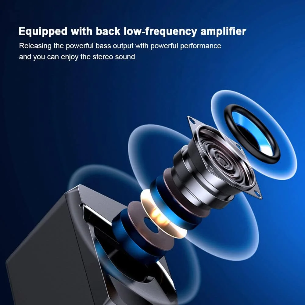 اسپیکر استریو صدای مینی USB 2.1 مدل Irovami V128، ساب ووفر کامپیوتر رومیزی، تقویت کننده فرکانس پایین خانگی برای تلفن و نوت بوک - نسخه استاندارد اسپیکر استریو صدای مینی USB 2.1 مدل Irovami V128، ساب ووفر کامپیوتر رومیزی، تقویت کننده فرکانس پایین خانگی برای تلفن و نوت بوک - نسخه استاندارد