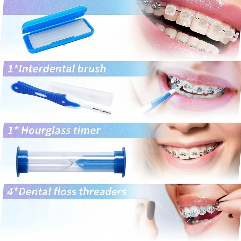 ست مراقبت ارتودنسی MAKINGTEC، بسته 8 عددی، کیت قابل حمل تمیز کننده ارتودنسی، آینه دهانی، برس بین دندانی، نخ دندان، موم دندان، ست مسافرتی مراقبت دهان (آبی) ست مراقبت ارتودنسی MAKINGTEC، بسته 8 عددی، کیت قابل حمل تمیز کننده ارتودنسی، آینه دهانی، برس بین دندانی، نخ دندان، موم دندان، ست مسافرتی مراقبت دهان (آبی)
