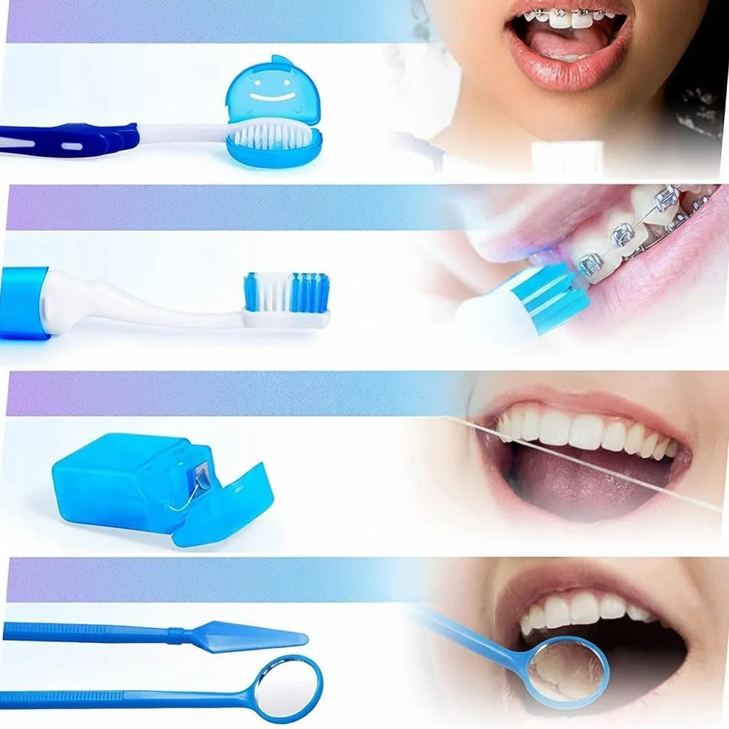 ست مراقبت ارتودنسی MAKINGTEC، بسته 8 عددی، کیت قابل حمل تمیز کننده ارتودنسی، آینه دهانی، برس بین دندانی، نخ دندان، موم دندان، ست مسافرتی مراقبت دهان (آبی) ست مراقبت ارتودنسی MAKINGTEC، بسته 8 عددی، کیت قابل حمل تمیز کننده ارتودنسی، آینه دهانی، برس بین دندانی، نخ دندان، موم دندان، ست مسافرتی مراقبت دهان (آبی)
