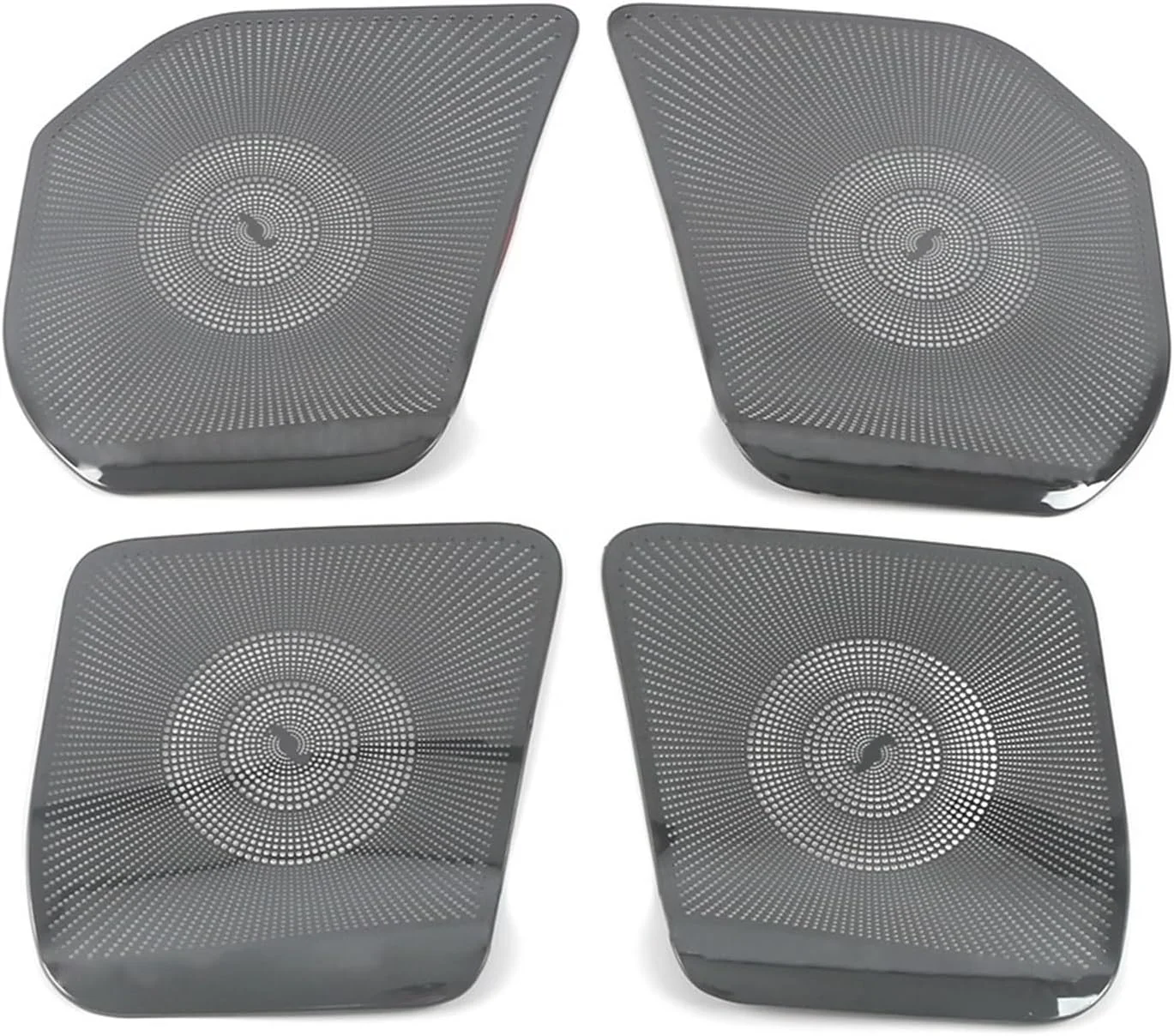 روکش بلندگوی درب خودرو KUVISA، قاب تزئینی بلندگو، برچسب استیل ضد زنگ، لوازم جانبی داخلی، مناسب برای تویوتا هایلندر XU50 2014-2018، محافظ روکش بلندگوی خودرو (مشکی با لوگو)