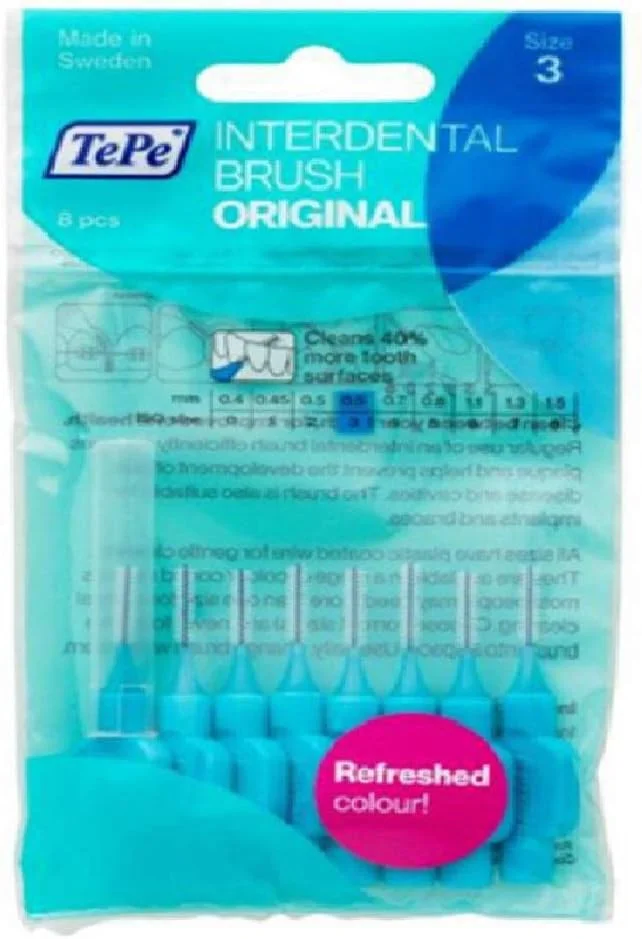 برس بین دندانی اورجینال TePe سایز 3 (0.6 میلی متر) - بسته 8 عددی