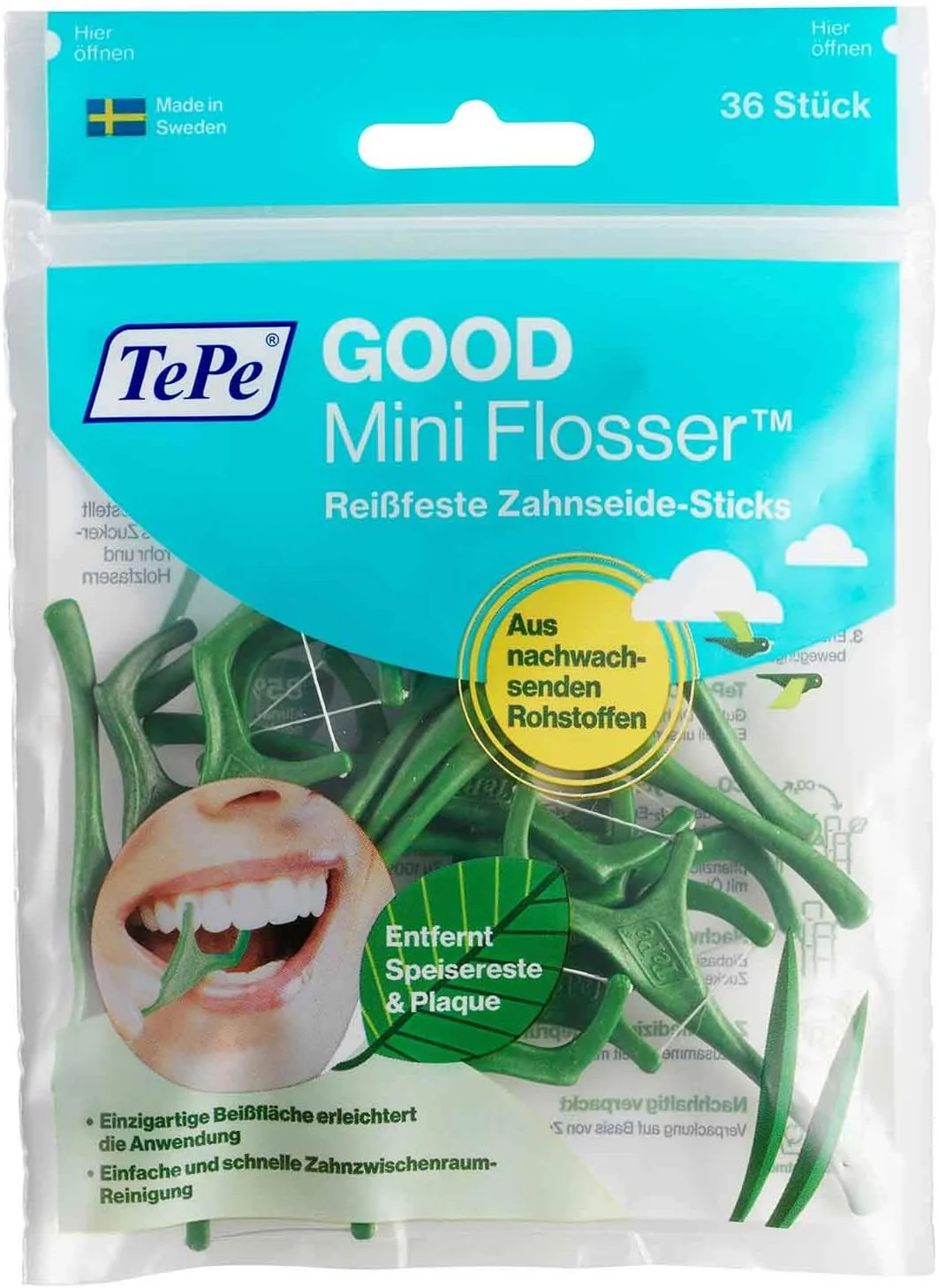 نخ دندان دسته دار کوچک تپه مدل GOOD، بسته 6 عددی (6 بسته 36 عددی)