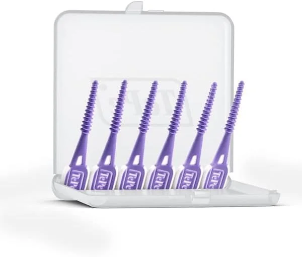 خلال دندان TePe EasyPick، بنفش، ISO XL، 36 عدد، از بین برنده پلاک، تمیز کننده موثر بین دندان ها، خلال دندان بادوام برای فضاهای باز، دارای جعبه مسافرتی