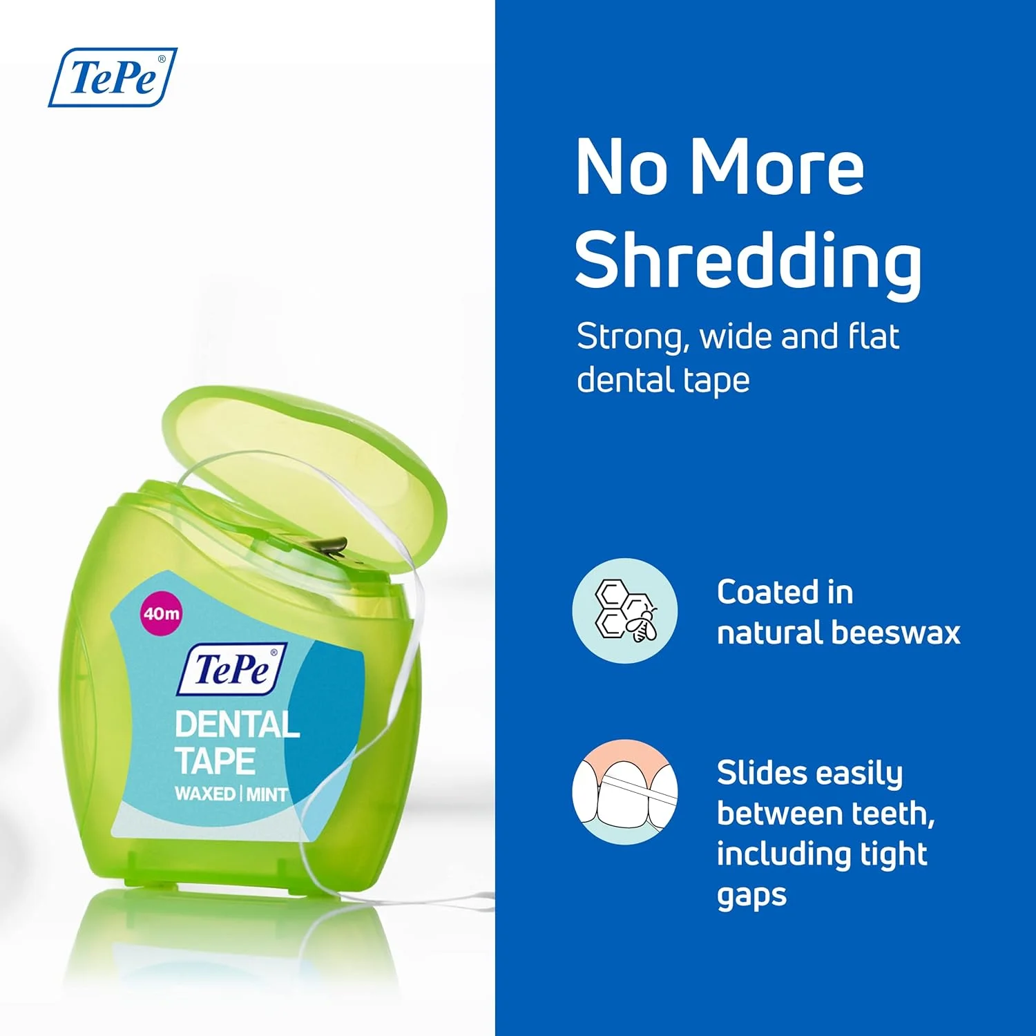 نوار دندان مومی با طعم نعناع 40 متری نوار دندان مومی با طعم نعناع 40 متری