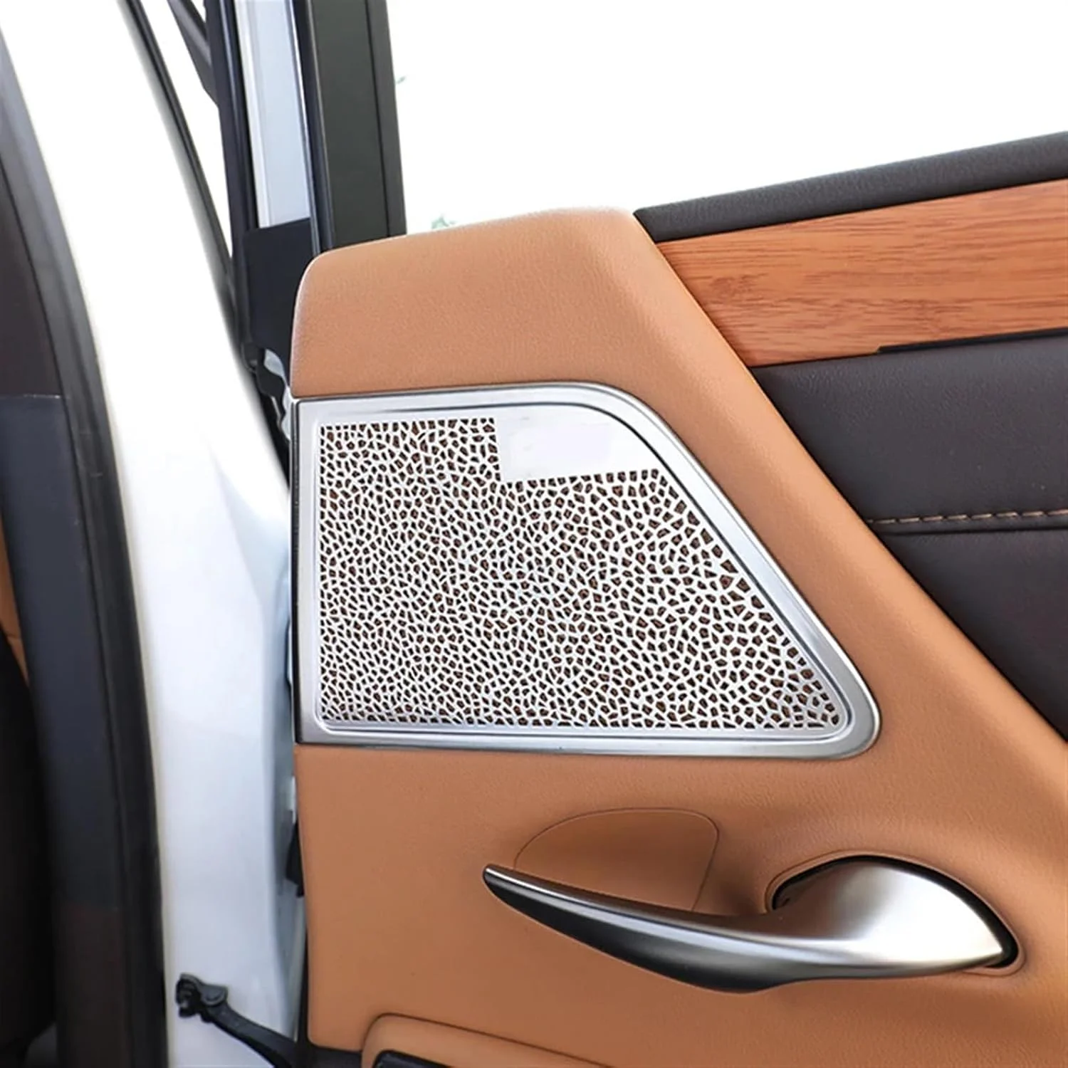 تزئینات قاب بلندگوی درب، دریچه تهویه مطبوع و چراغ مطالعه KUVISA، مناسب برای لکسوس NX 260 350h مدل 2022 2023 (رنگ نقره ای)