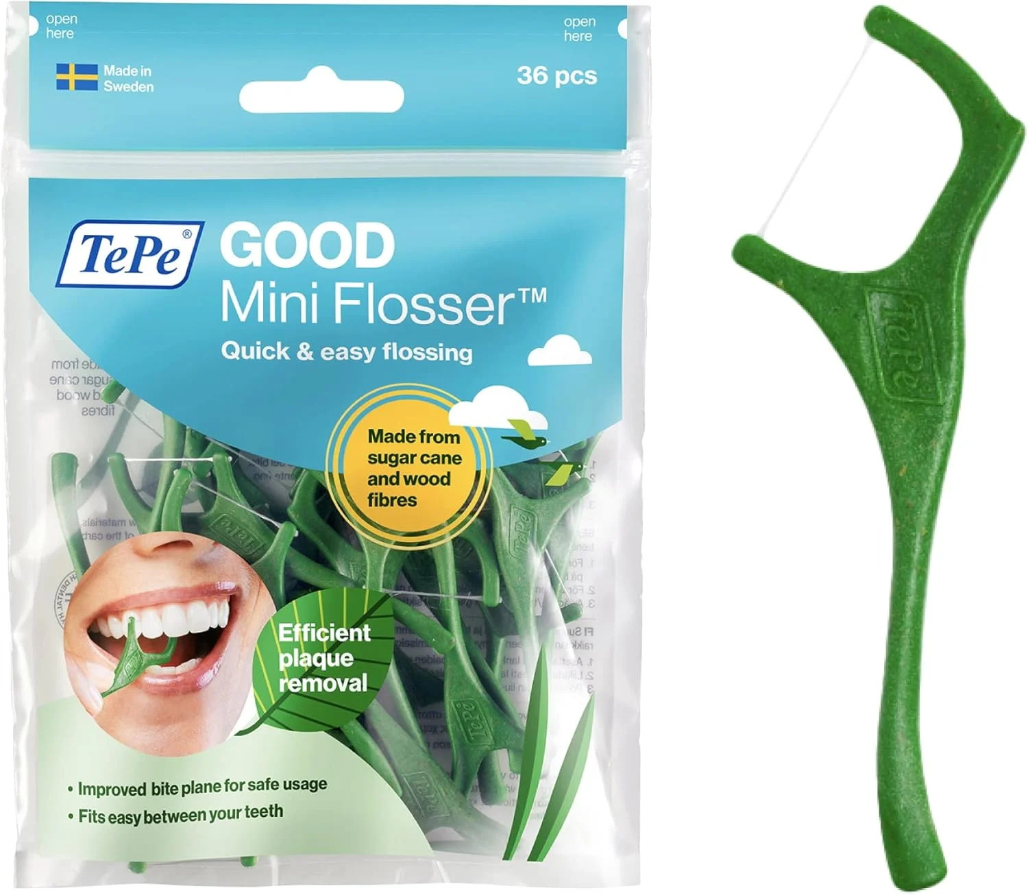 نخ دندان کمانی کوچک تپه مدل Good، بسته 36 عددی، سبز نخ دندان کمانی کوچک تپه مدل Good، بسته 36 عددی، سبز