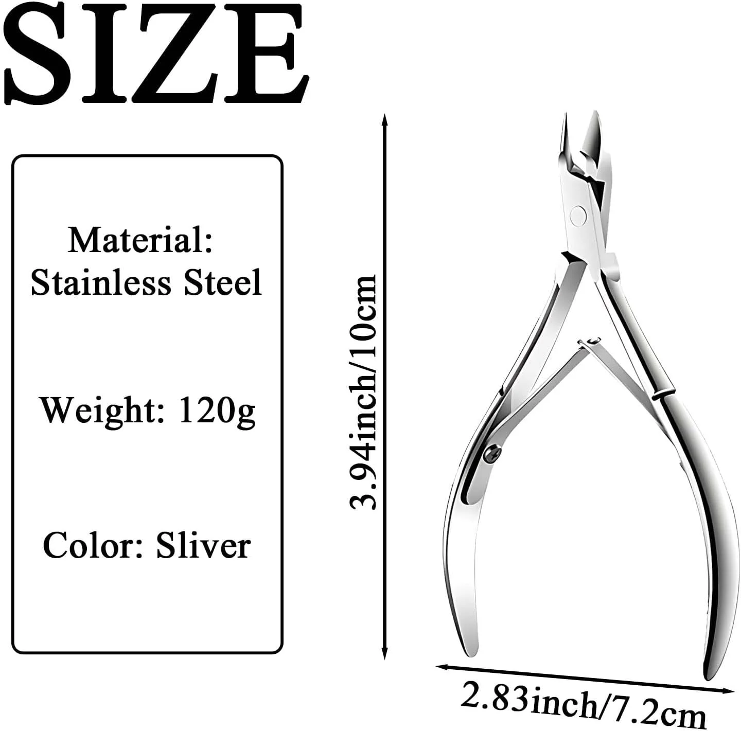 قیچی و انبرک حرفه ای کوتیکول ناخن، انبرک پوست ساخته شده از استیل ضد زنگ با برش تیز و روان، برای پوست مرده و مراقبت از ناخن، انبرک کوتیکول و ابزار مانیکور حرفه ای