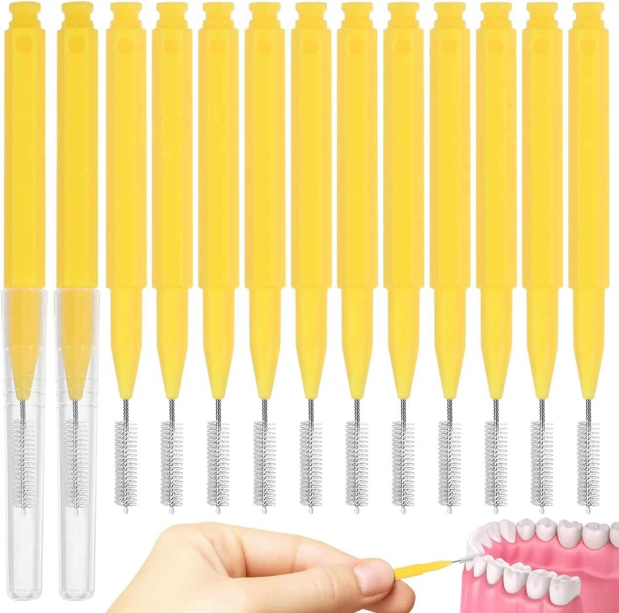 هیلایفتی 30 عدد برس بین دندانی، مسواک بین دندانی، مراقبت از دهان، برس های تمیز کننده دندان، ابزار مراقبت از دندان 0.7 میلی متر، زرد هیلایفتی 30 عدد برس بین دندانی، مسواک بین دندانی، مراقبت از دهان، برس های تمیز کننده دندان، ابزار مراقبت از دندان 0.7 میلی متر، زرد
