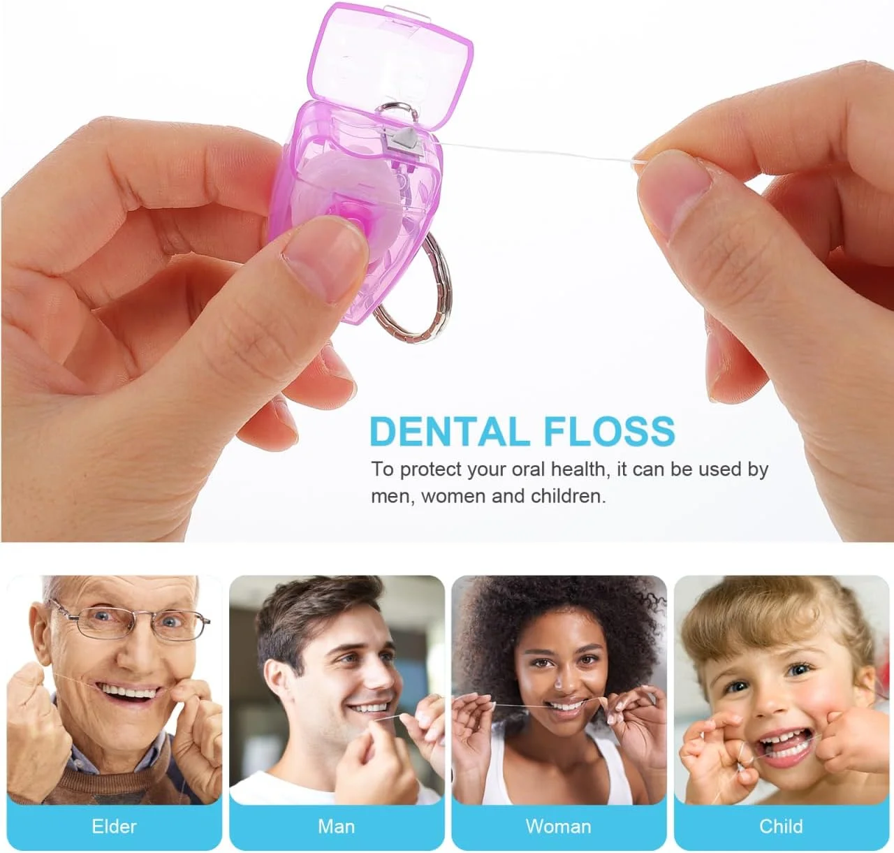 نخ دندان بهداشتی هیلایفتی، 4 عدد نخ دندان 15 متری، جاکلیدی قابل حمل، نخ دندان مسواکی برای تمیز کردن دندان، مراقبت از دهان (رنگ تصادفی) نخ دندان بهداشتی هیلایفتی، 4 عدد نخ دندان 15 متری، جاکلیدی قابل حمل، نخ دندان مسواکی برای تمیز کردن دندان، مراقبت از دهان (رنگ تصادفی)