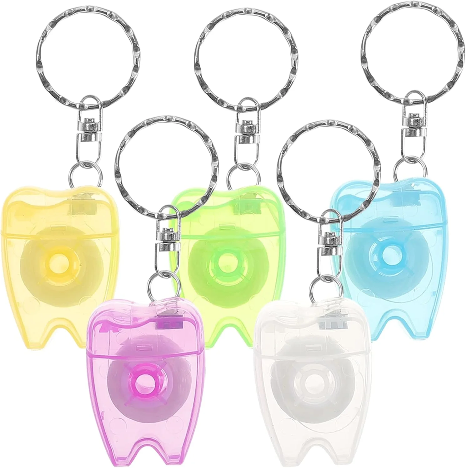 5 عدد نخ دندان قابل حمل جاکلیدی، هدیه دندانپزشکی، حلقه کلید، چوب نخ دندان برای تمیز کردن دندان (رنگ تصادفی 15 متر) 5 عدد نخ دندان قابل حمل جاکلیدی، هدیه دندانپزشکی، حلقه کلید، چوب نخ دندان برای تمیز کردن دندان (رنگ تصادفی 15 متر)