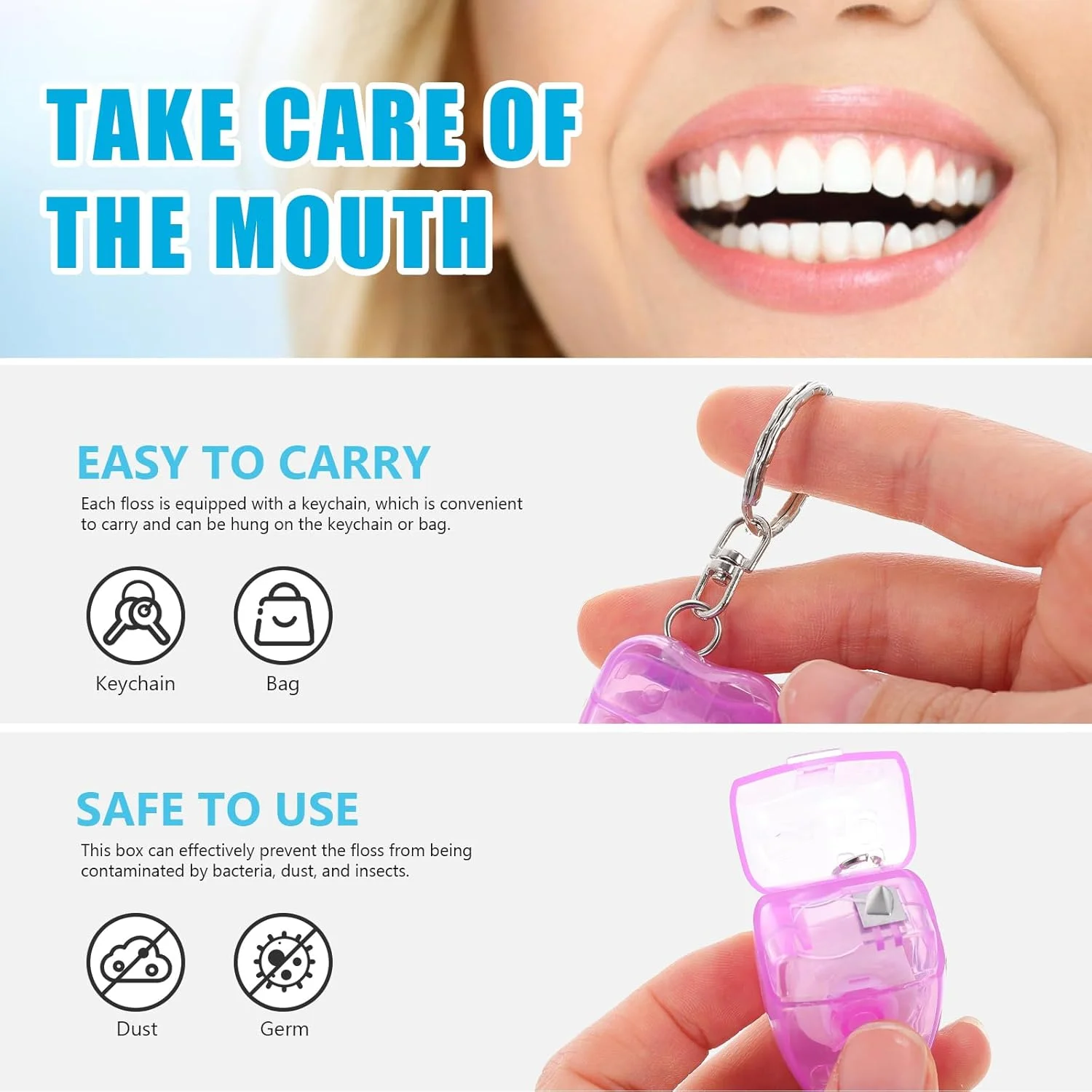 هیلایفتی 15 متری نخ دندان قابل حمل جاکلیدی نخ دندان 4 عدد (رنگ تصادفی) هیلایفتی 15 متری نخ دندان قابل حمل جاکلیدی نخ دندان 4 عدد (رنگ تصادفی)