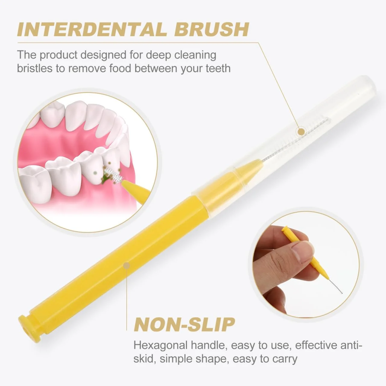هیلایفتی 30 عدد برس بین دندانی، مسواک بین دندانی، مراقبت از دهان، برس های تمیز کننده دندان، ابزار مراقبت از دندان 0.7 میلی متر، زرد هیلایفتی 30 عدد برس بین دندانی، مسواک بین دندانی، مراقبت از دهان، برس های تمیز کننده دندان، ابزار مراقبت از دندان 0.7 میلی متر، زرد