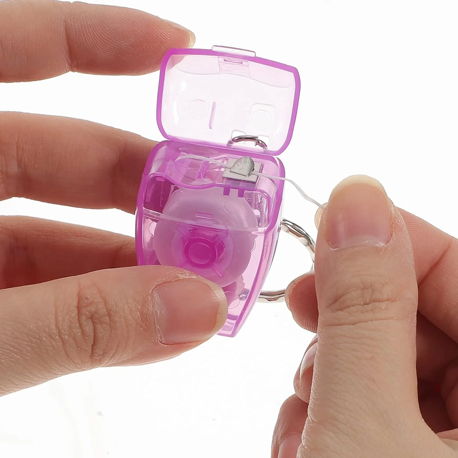 5 عدد نخ دندان قابل حمل جاکلیدی، هدیه دندانپزشکی، حلقه کلید، چوب نخ دندان برای تمیز کردن دندان (رنگ تصادفی 15 متر) 5 عدد نخ دندان قابل حمل جاکلیدی، هدیه دندانپزشکی، حلقه کلید، چوب نخ دندان برای تمیز کردن دندان (رنگ تصادفی 15 متر)