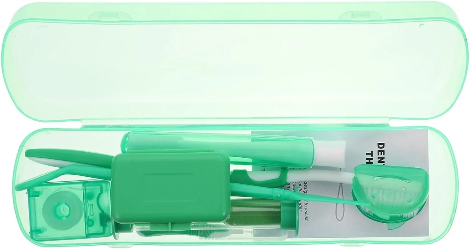مجموعه ابزار ارتودنسی Healifty، شامل آینه دندانپزشکی، برس های بین دندانی، موم ارتودنسی، نخ دندان و کیت مسواک، سبز مجموعه ابزار ارتودنسی Healifty، شامل آینه دندانپزشکی، برس های بین دندانی، موم ارتودنسی، نخ دندان و کیت مسواک، سبز