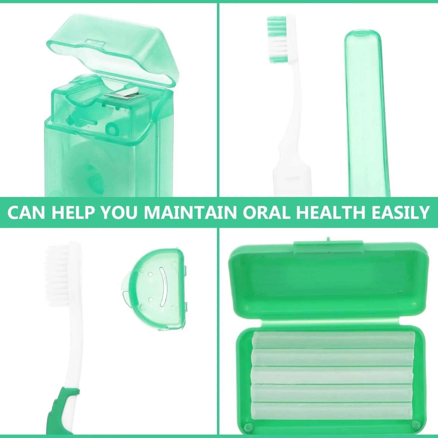 مجموعه ابزار ارتودنسی Healifty، شامل آینه دندانپزشکی، برس های بین دندانی، موم ارتودنسی، نخ دندان و کیت مسواک، سبز مجموعه ابزار ارتودنسی Healifty، شامل آینه دندانپزشکی، برس های بین دندانی، موم ارتودنسی، نخ دندان و کیت مسواک، سبز