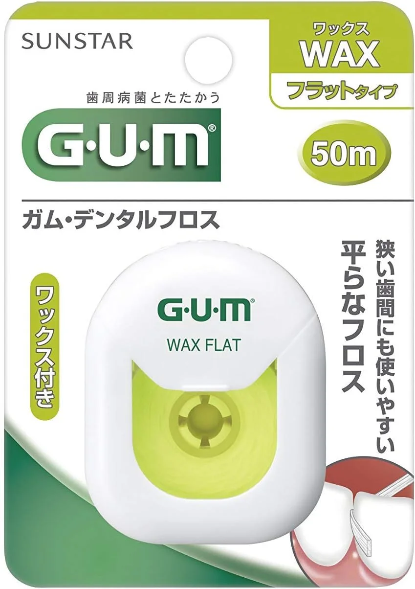 نخ دندان موم دار GUM، 50 متری، نوع تخت، 50 متر در 3 عدد