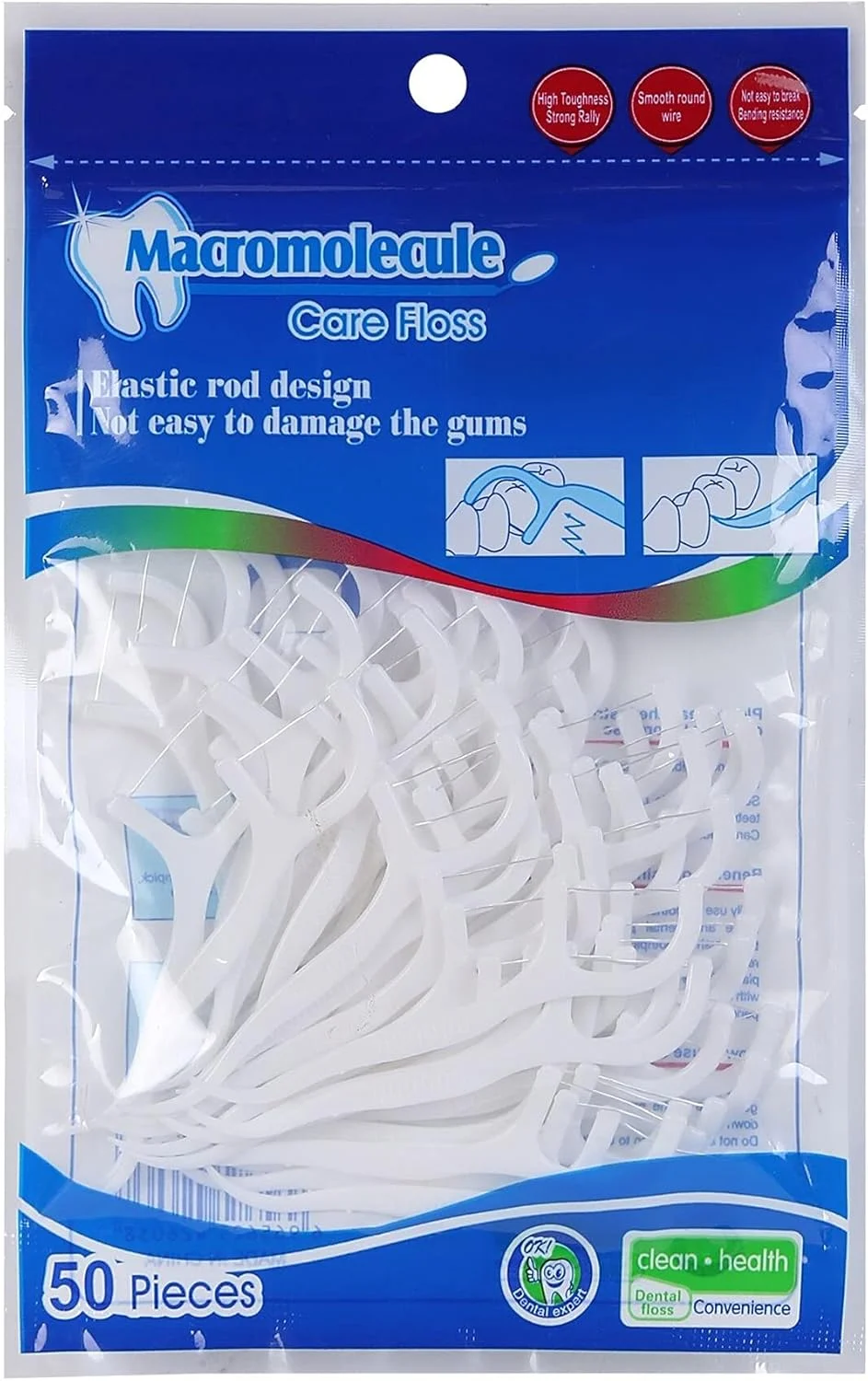 مجموعه 50 عددی نخ دندان پلاستیکی FLYNGO 3 در 1 برای تمیز کردن دندان ها، تنفس تازه و لثه های سالم (سفید) مجموعه 50 عددی نخ دندان پلاستیکی FLYNGO 3 در 1 برای تمیز کردن دندان ها، تنفس تازه و لثه های سالم (سفید)